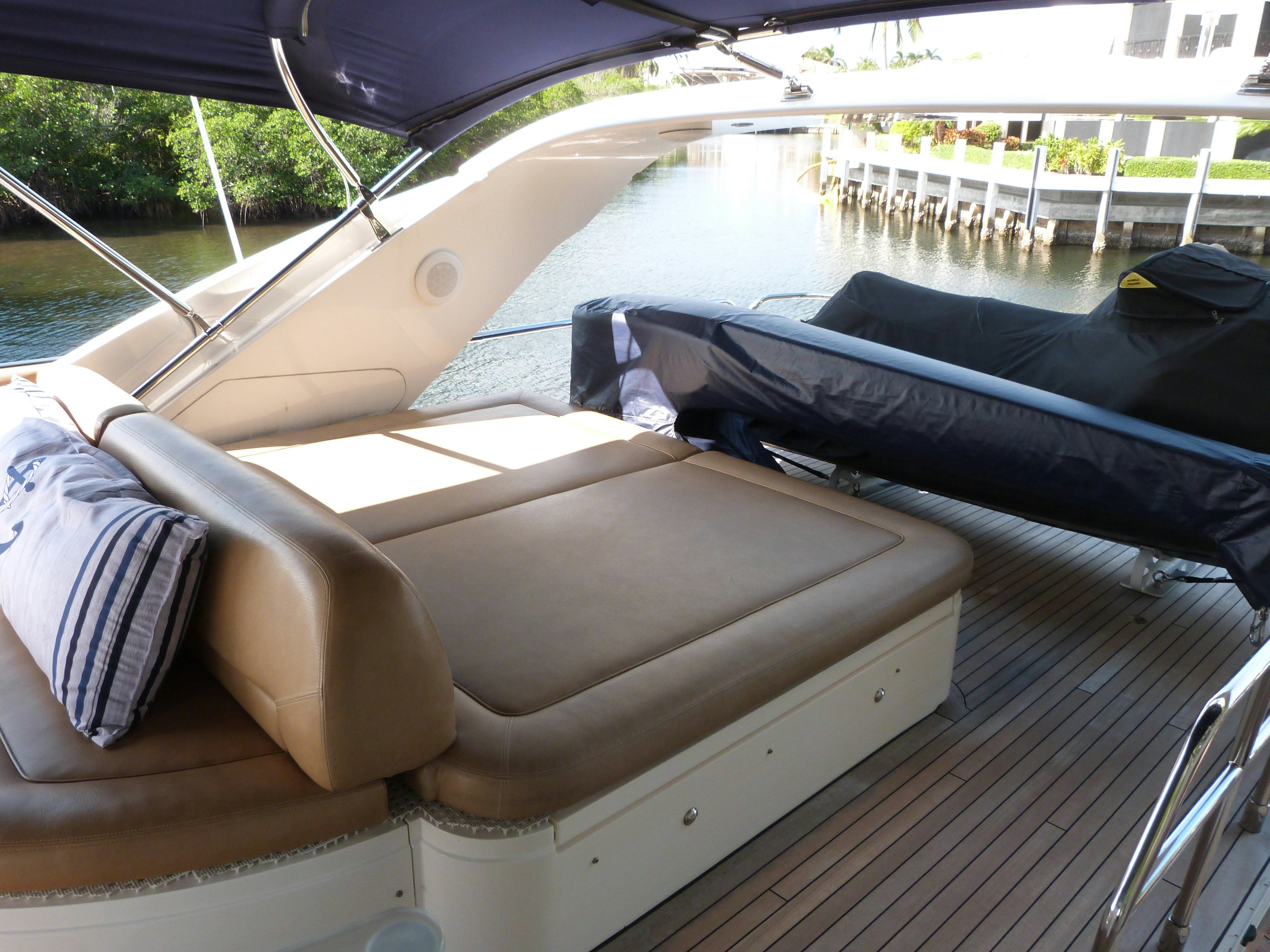 a boat on a deck aboard LADY A Yacht for Sale