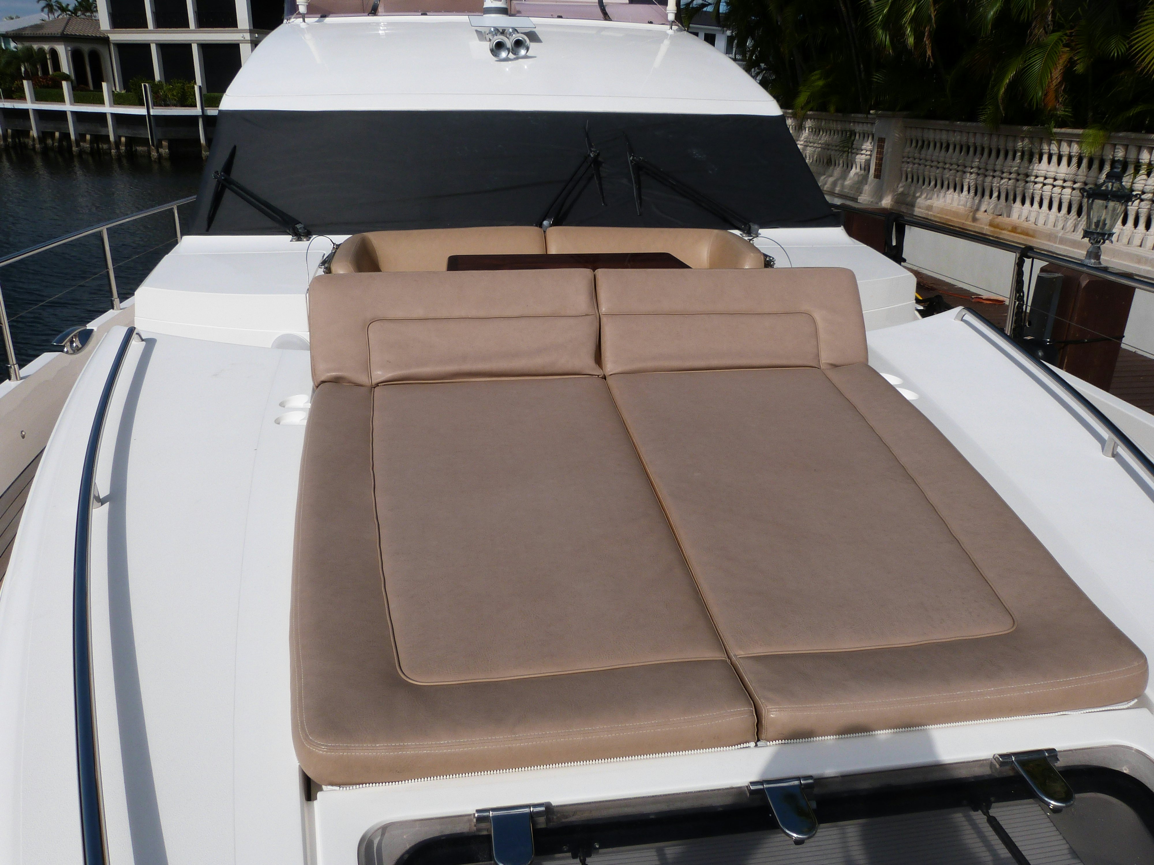 a boat with a cover aboard LADY A Yacht for Sale