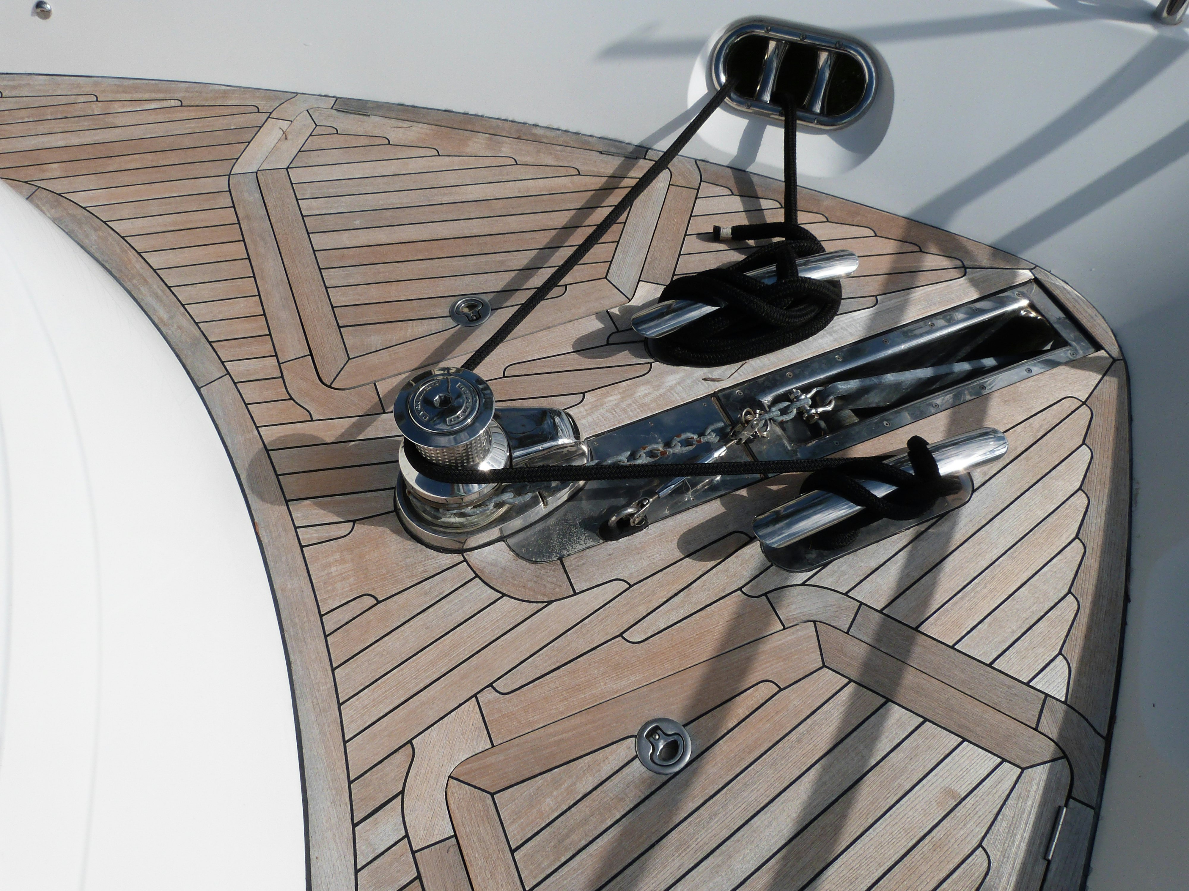 a metal contraption on a wooden surface aboard LADY A Yacht for Sale