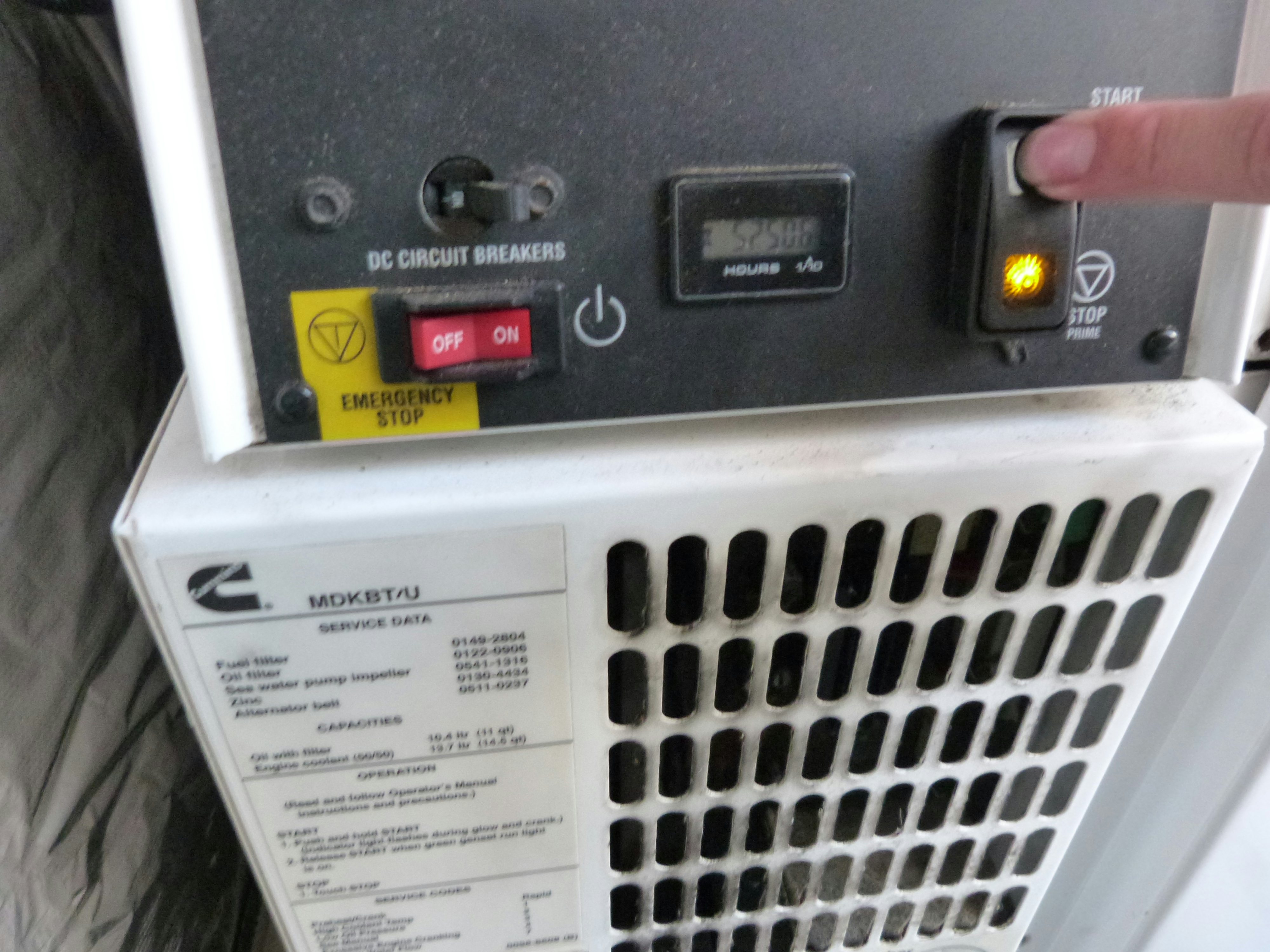 a close-up of a white box with a black and white keyboard aboard LADY A Yacht for Sale