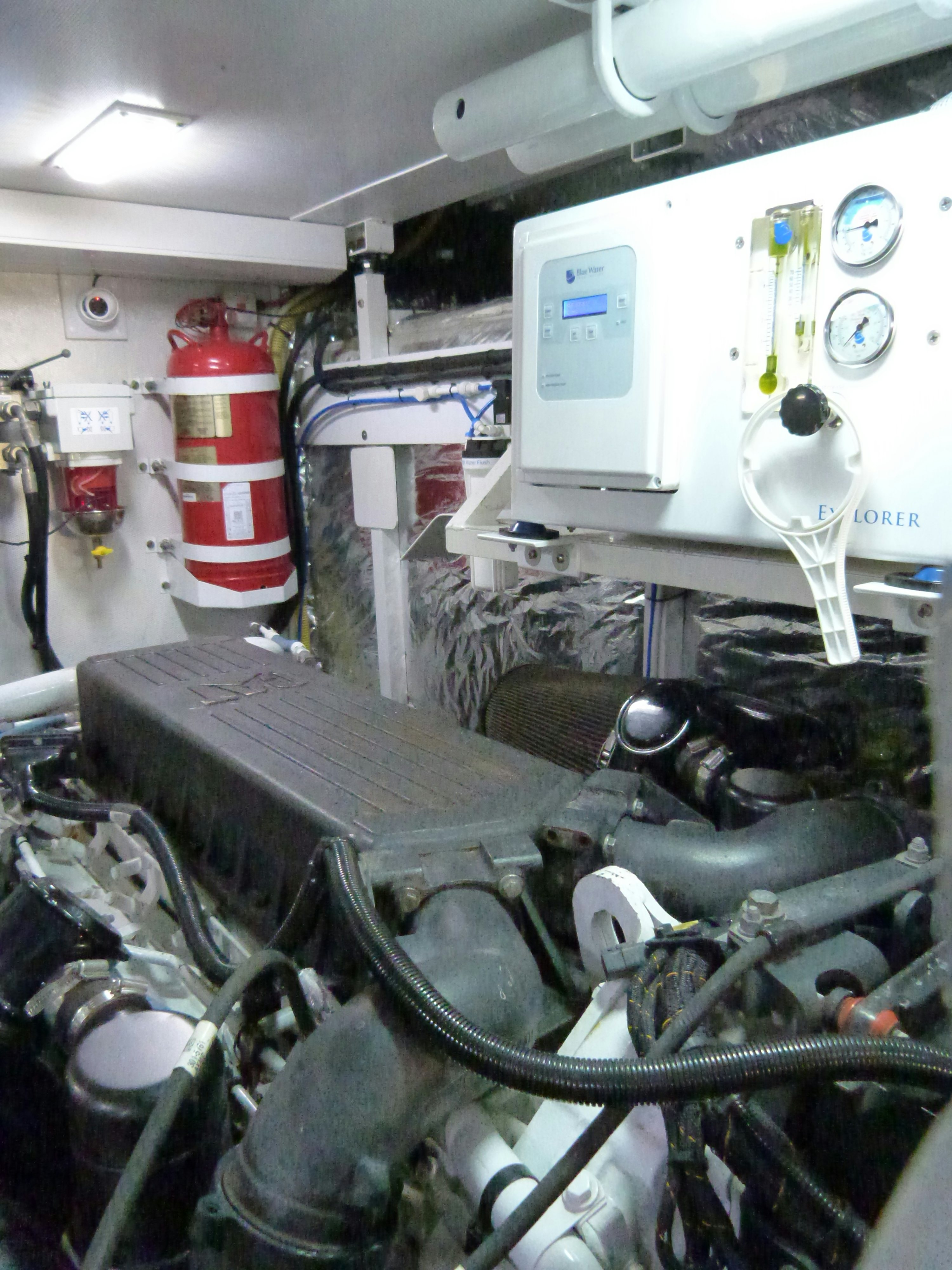 a car engine with a few parts aboard LADY A Yacht for Sale