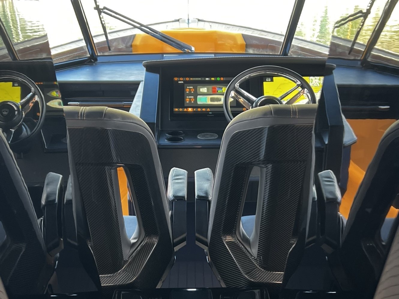 inside of a car aboard MONEYPENNY Yacht for Sale