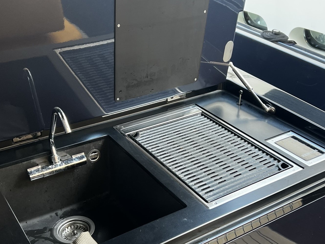 a close-up of a car aboard MONEYPENNY Yacht for Sale