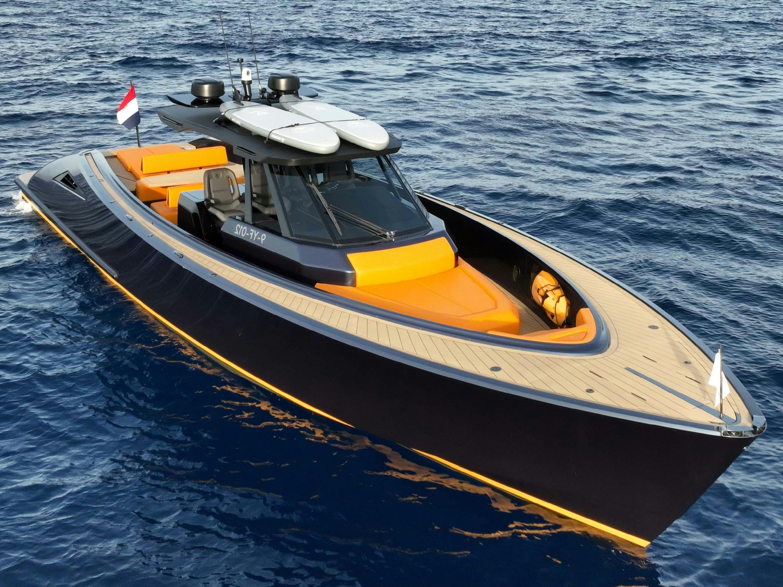 a boat in the water aboard MONEYPENNY Yacht for Sale
