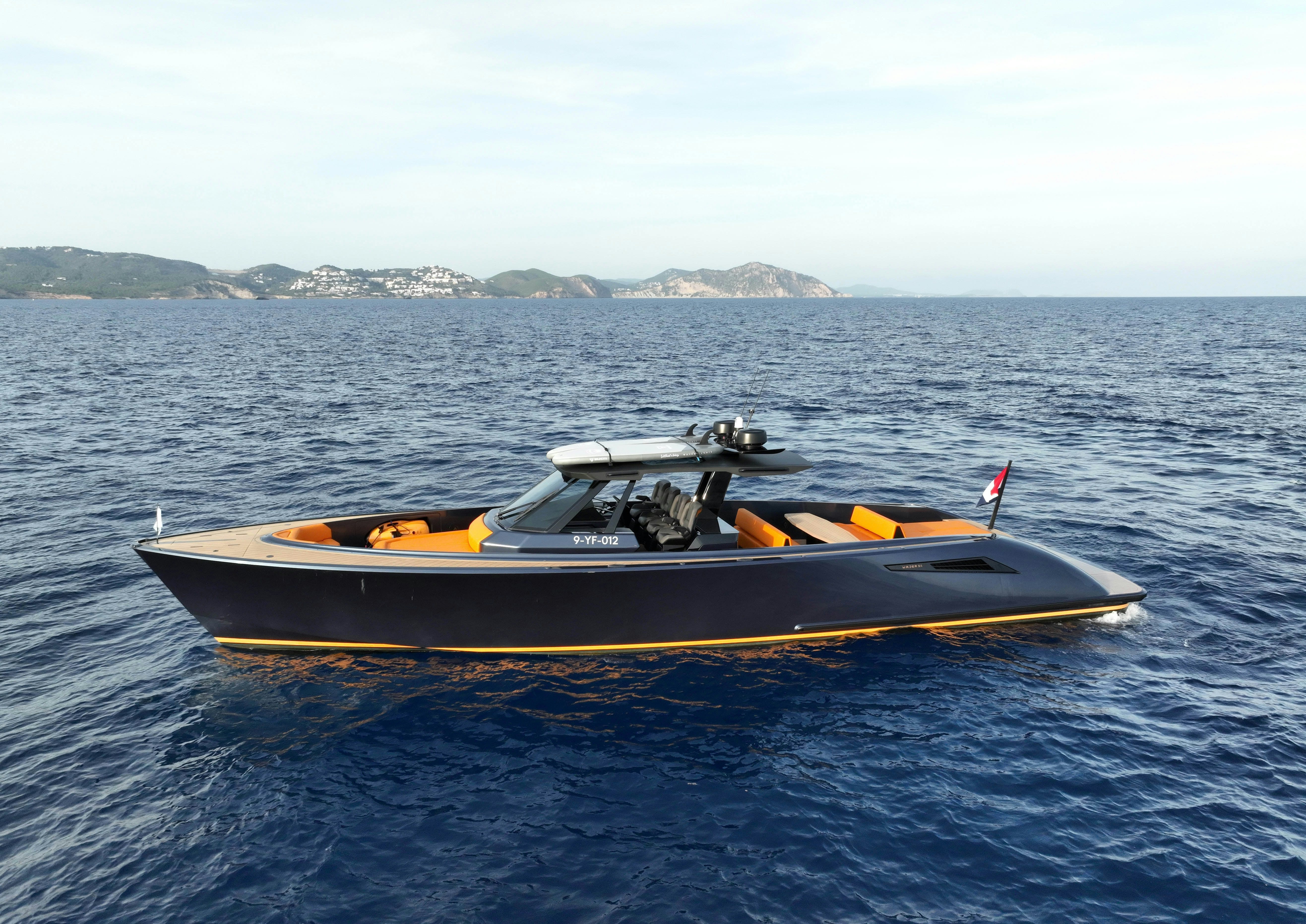 a boat in the water aboard MONEYPENNY Yacht for Sale