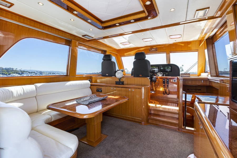 inside of a train car aboard PORK CHOP Yacht for Sale