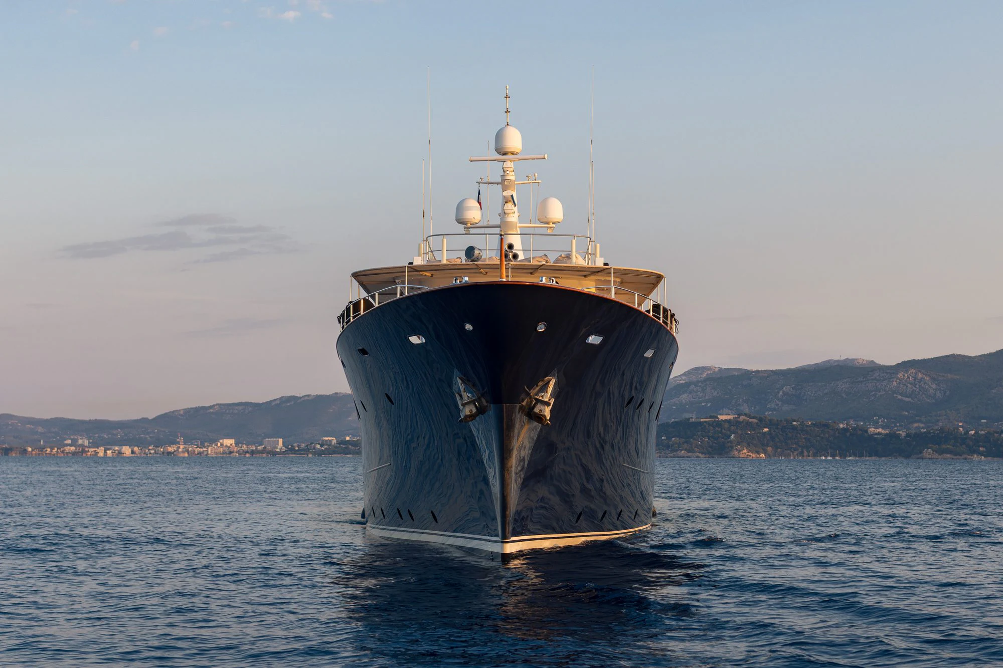 a large ship in the water aboard ARIONAS Yacht for Charter