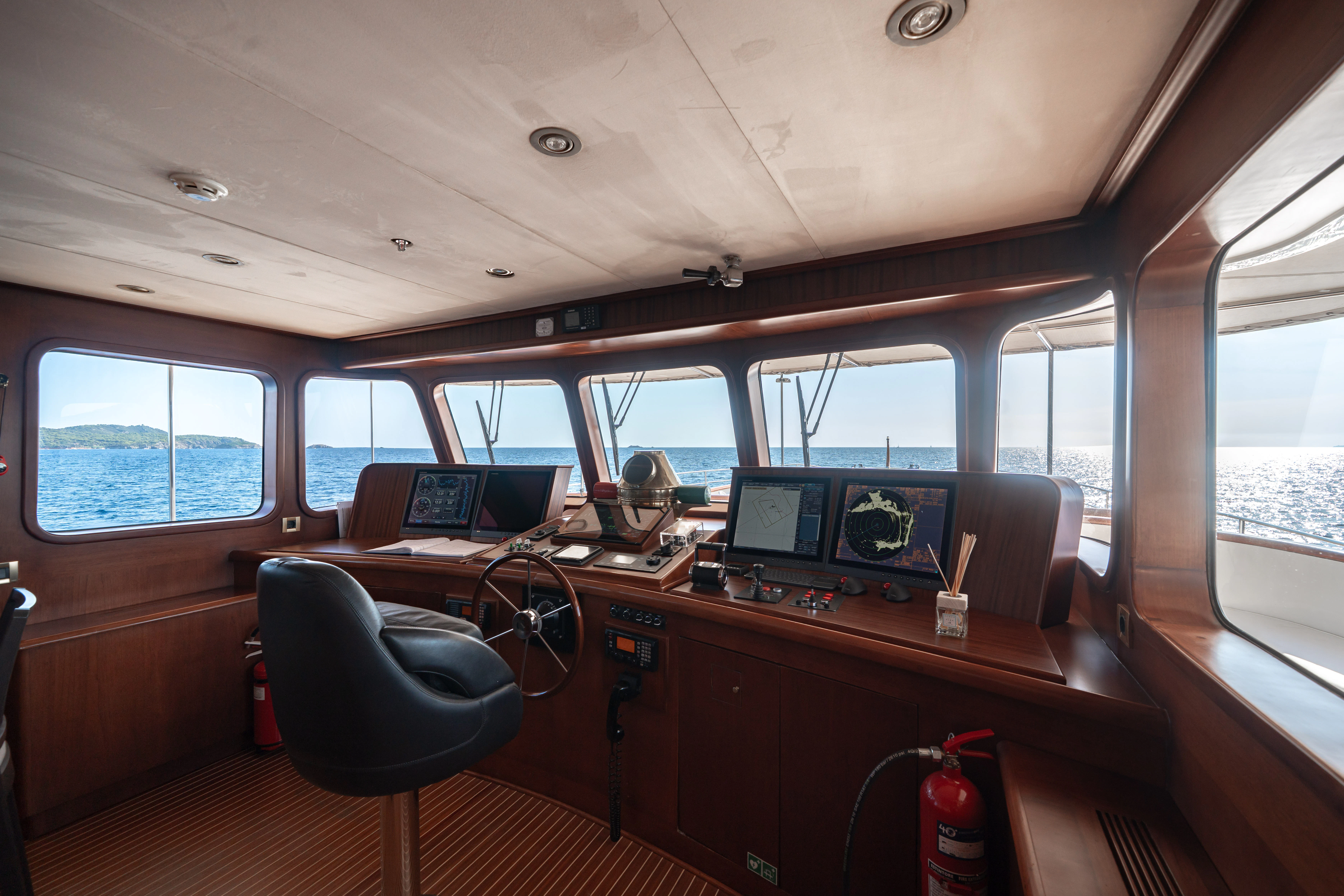 a vehicle with computers on it aboard ARIONAS Yacht for Charter