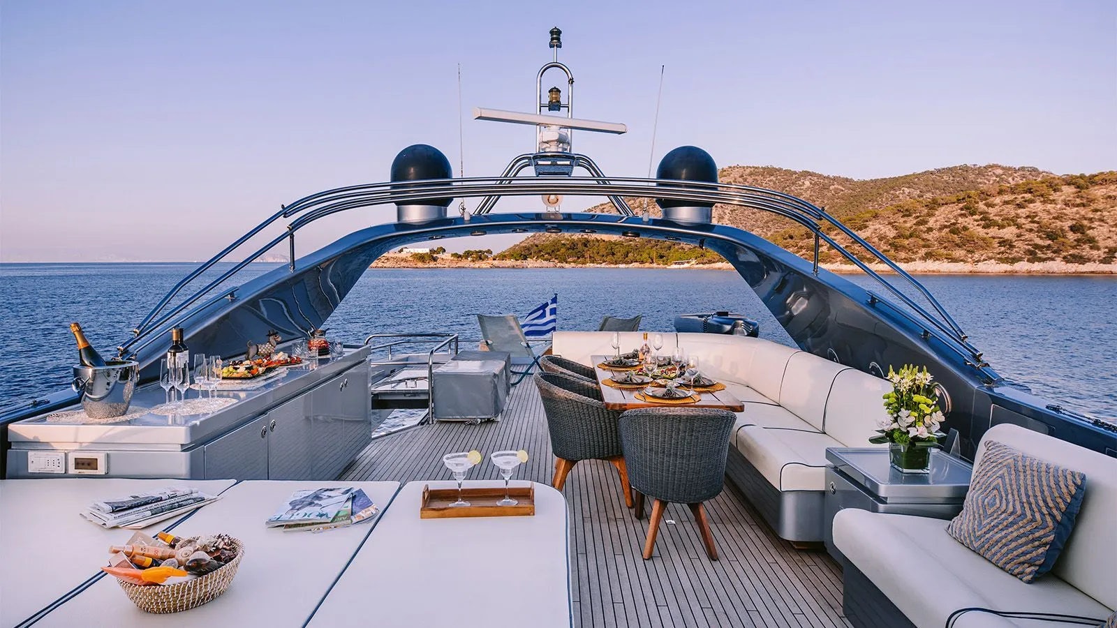 a boat on the water aboard ELVI Yacht for Charter