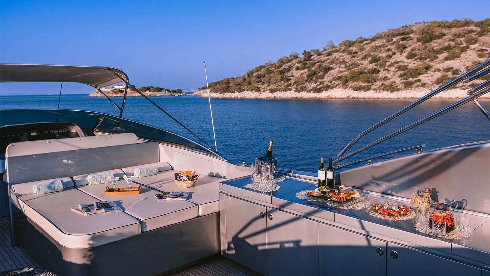 a boat on the water aboard ELVI Yacht for Charter