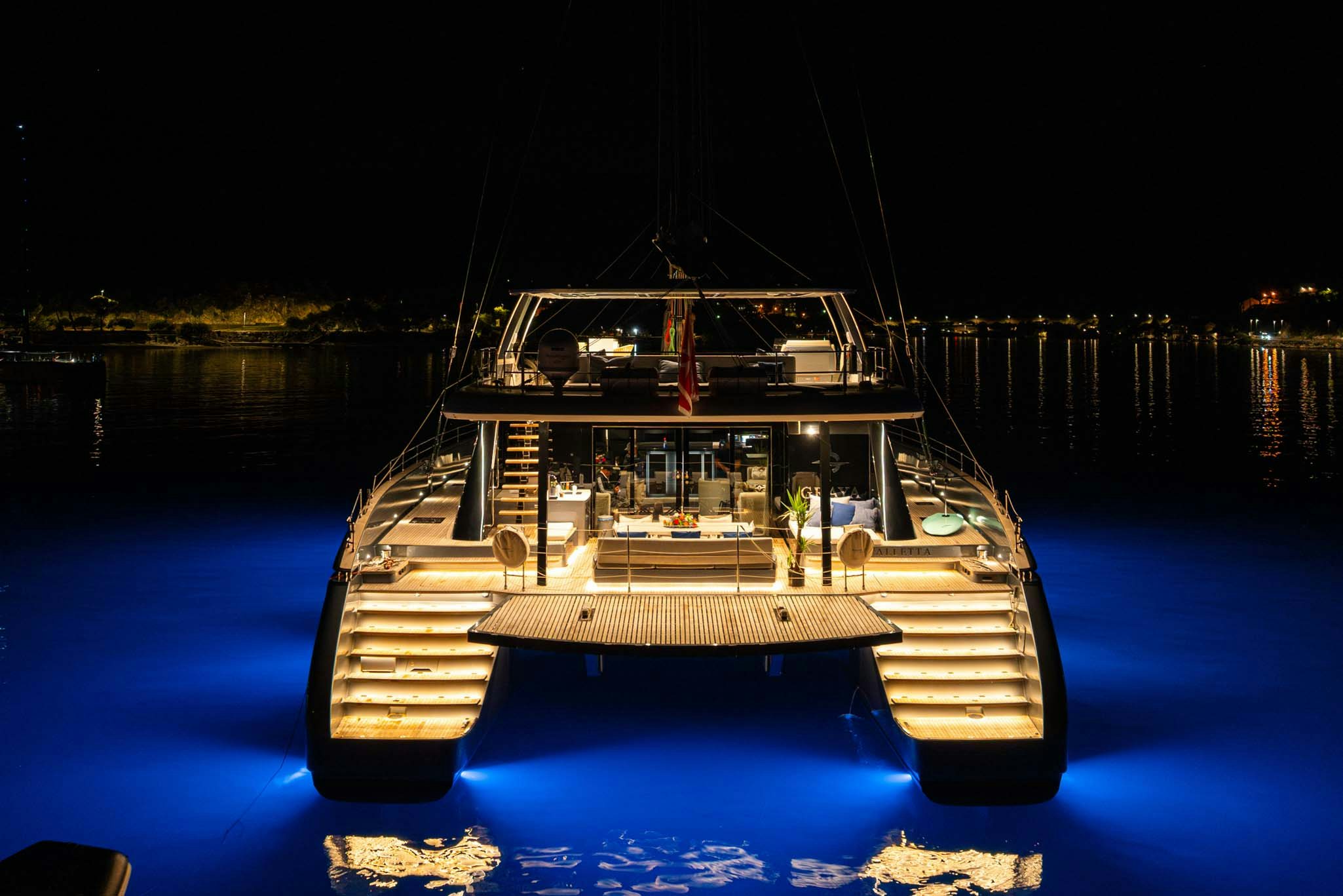 a boat on the water aboard GRAYA Yacht for Charter