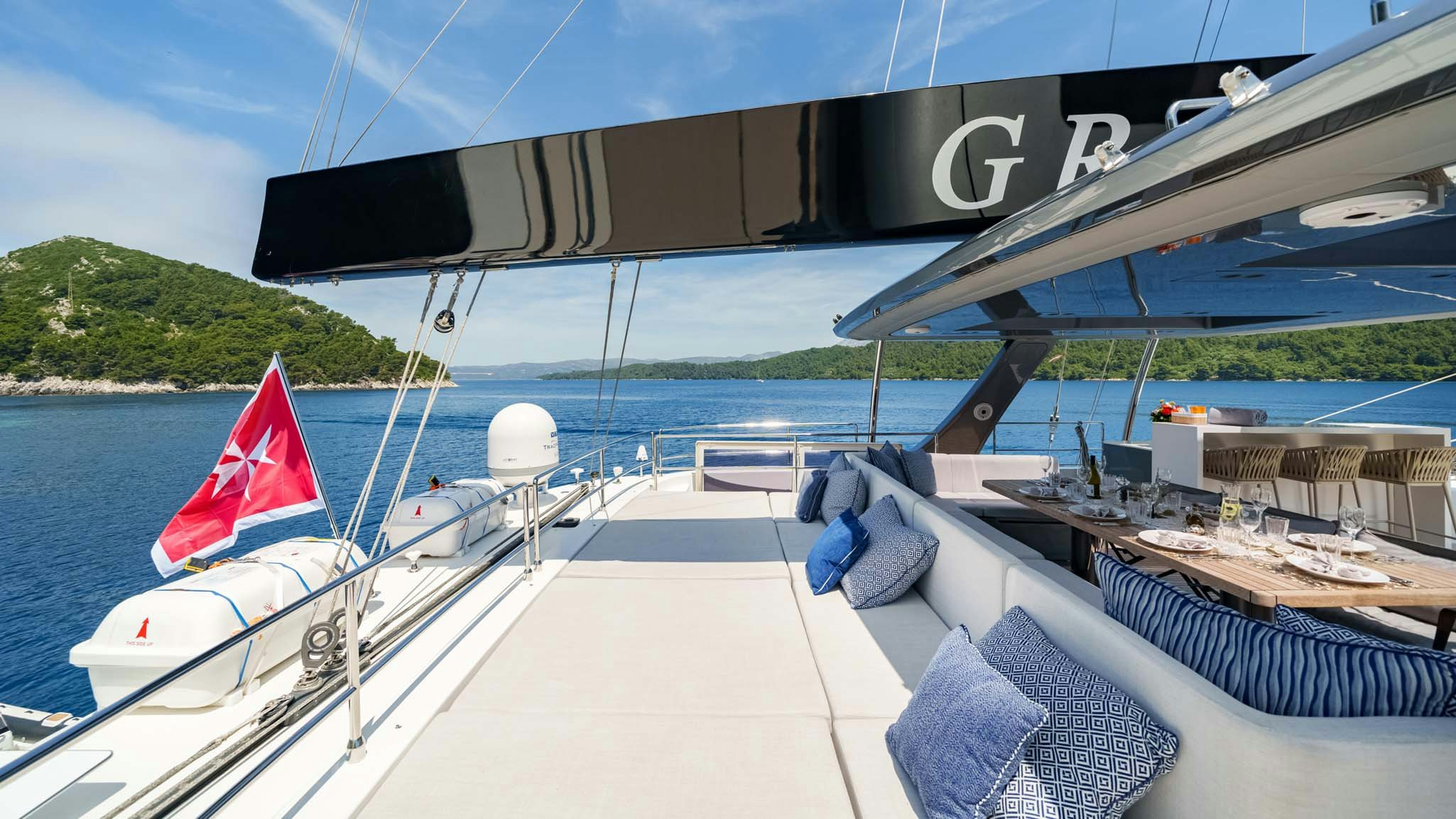 a boat on the water aboard GRAYA Yacht for Charter