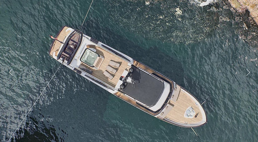 a small house on a dock aboard DOGGERSBANK 90 OFFSHORE Yacht for Sale