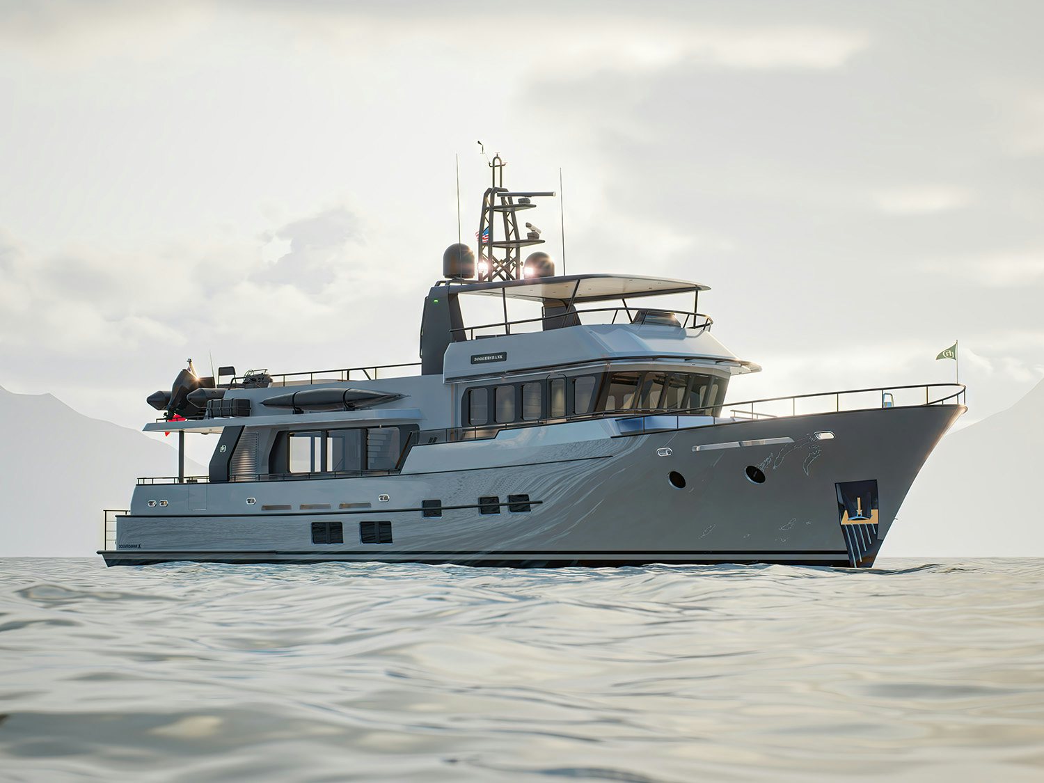 a boat on the water aboard DOGGERSBANK 90 OFFSHORE Yacht for Sale