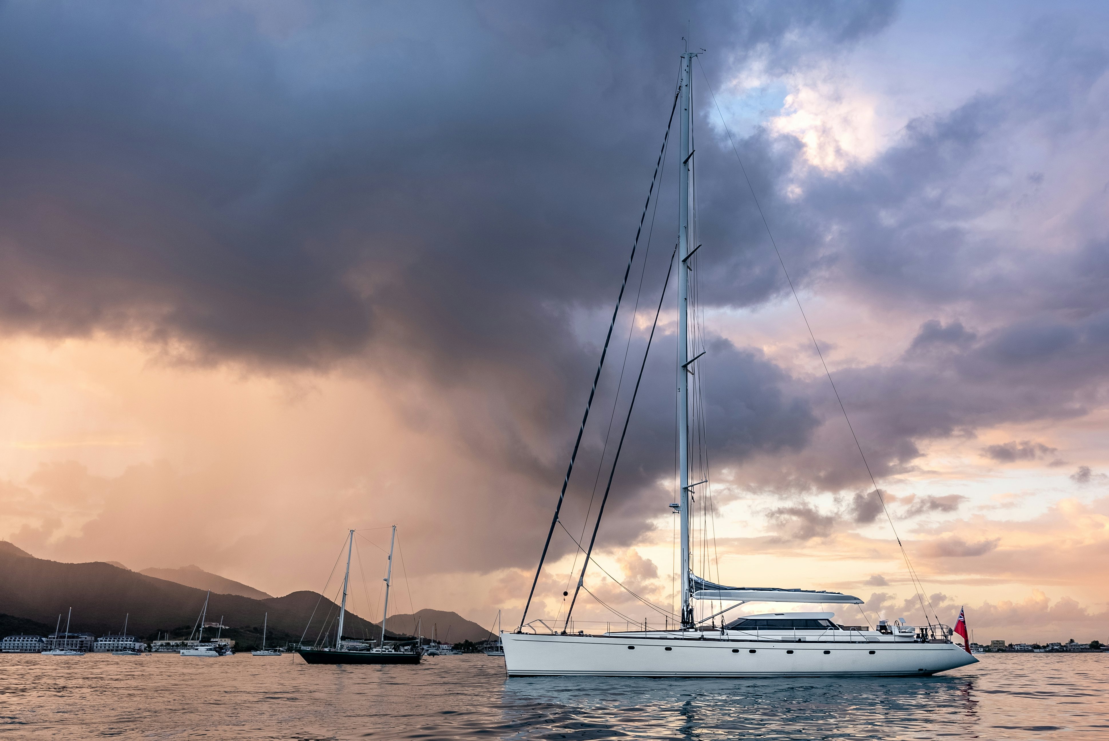a boat on the water aboard LA JOIE DE MER Yacht for Sale