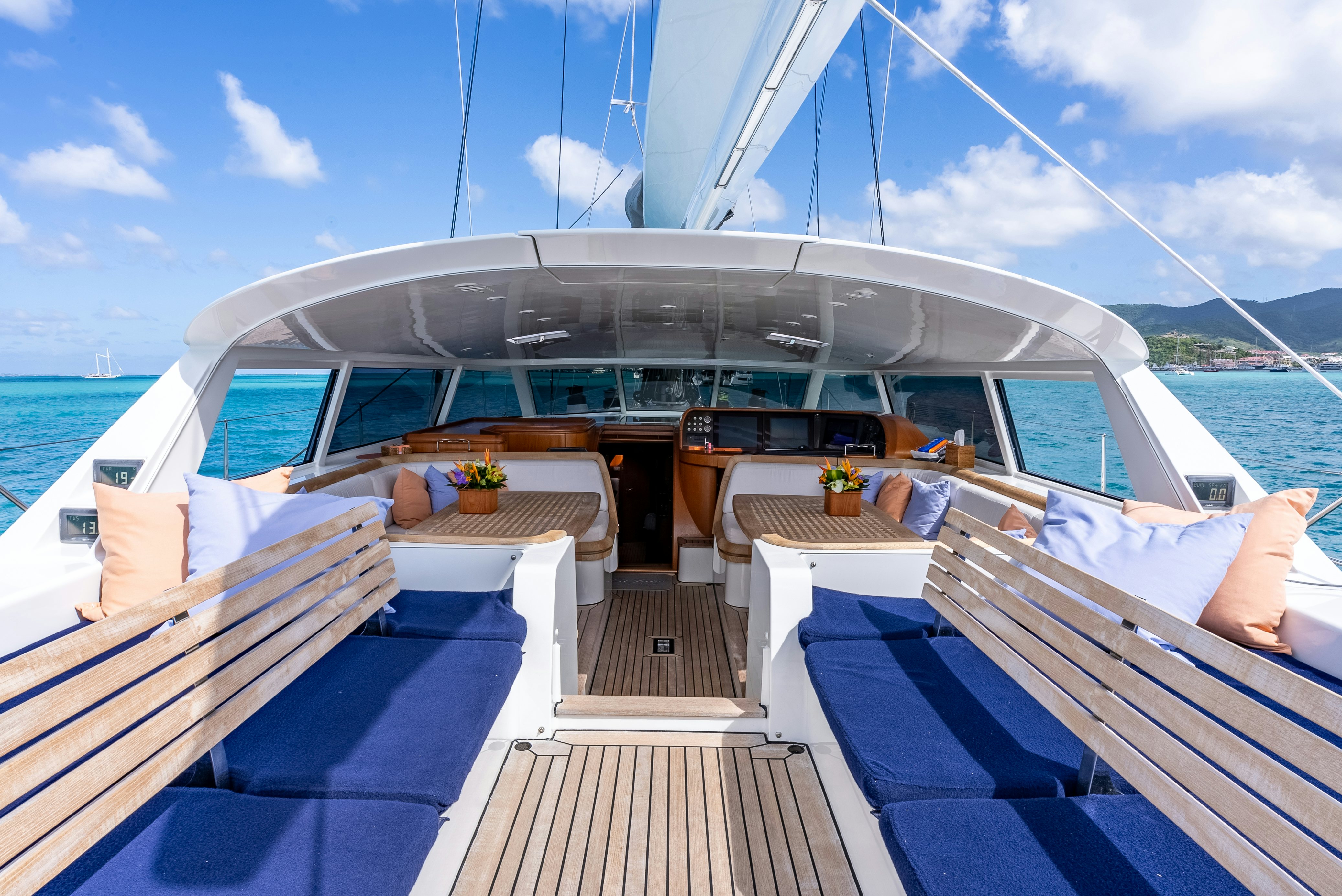 a boat on the water aboard LA JOIE DE MER Yacht for Sale