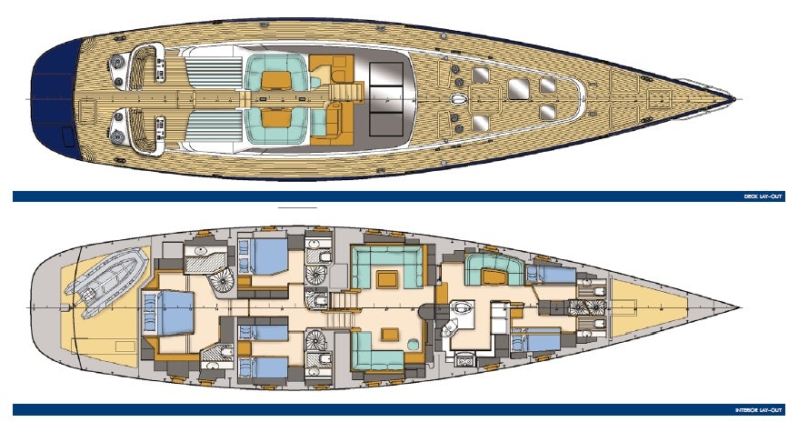 diagram aboard LA JOIE DE MER Yacht for Sale