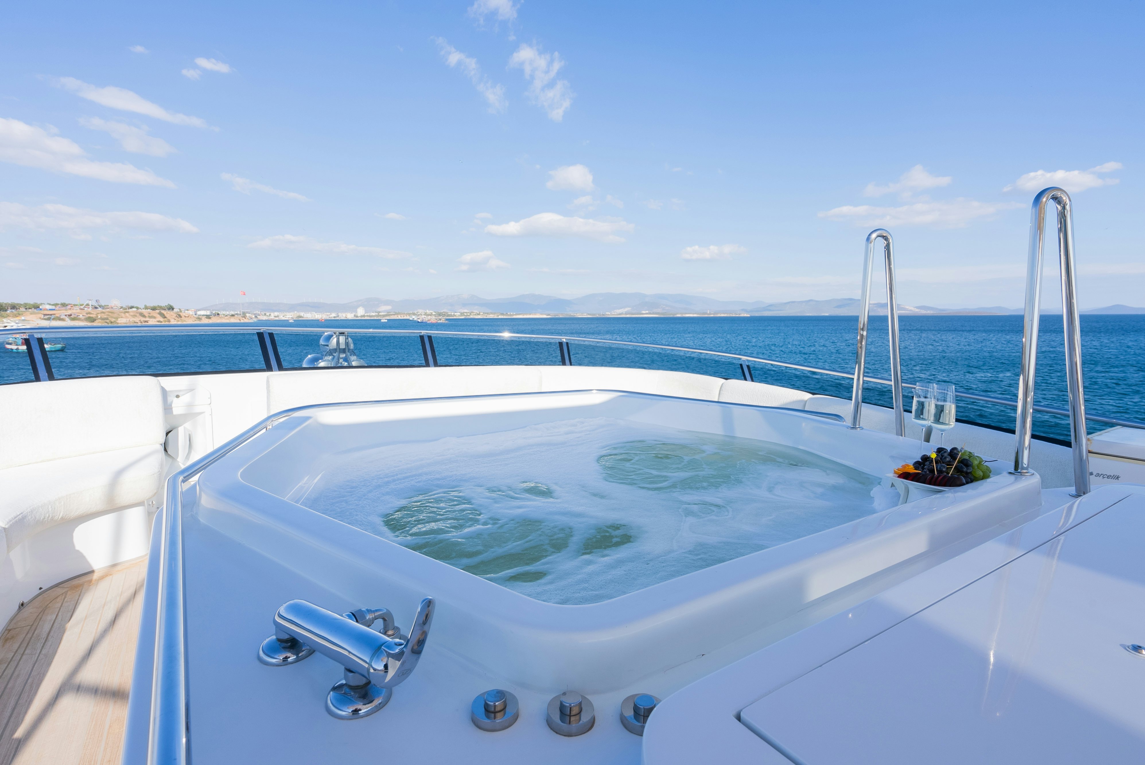 a white boat on the water aboard STELLA FIERA Yacht for Sale