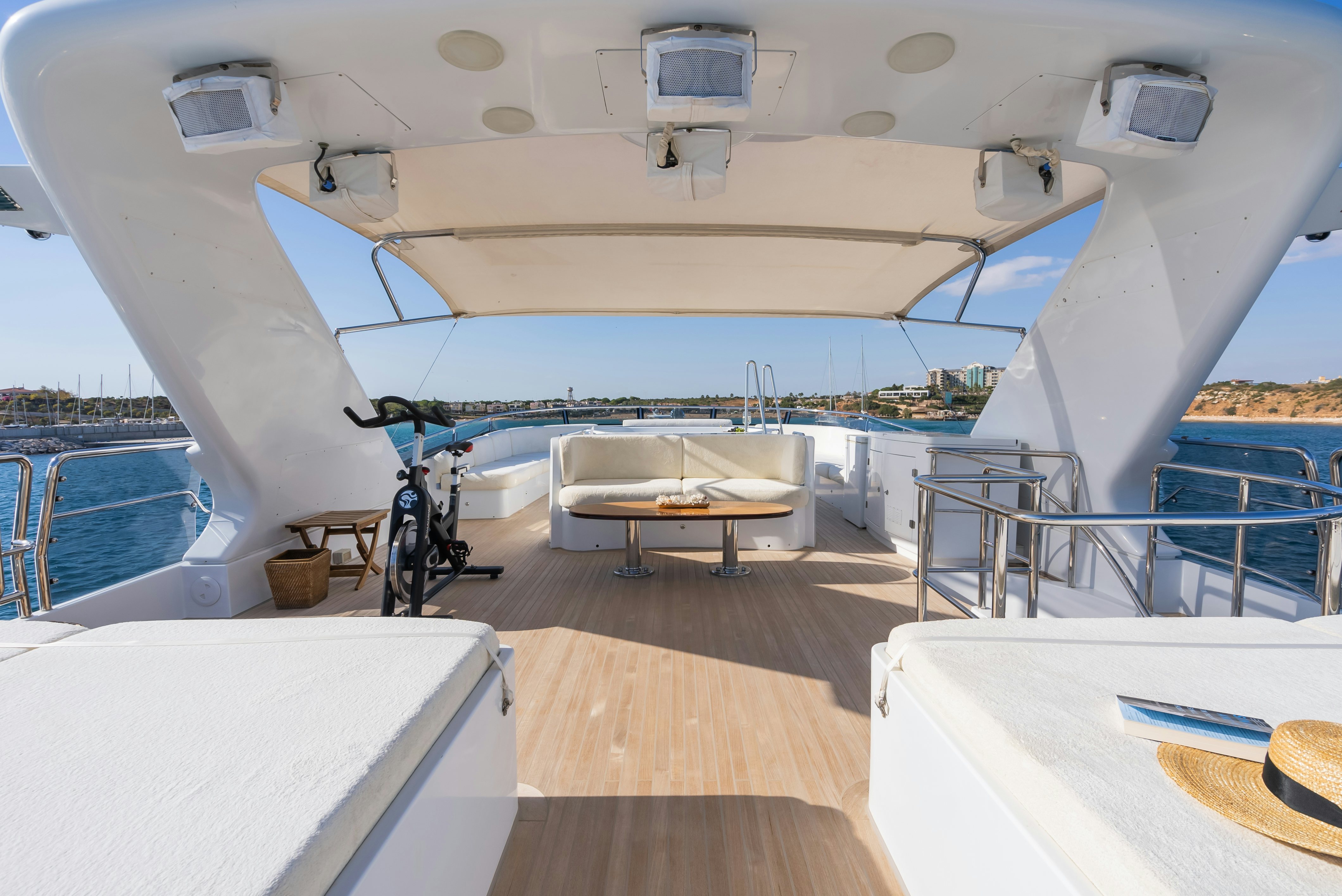 a boat on a deck aboard STELLA FIERA Yacht for Sale