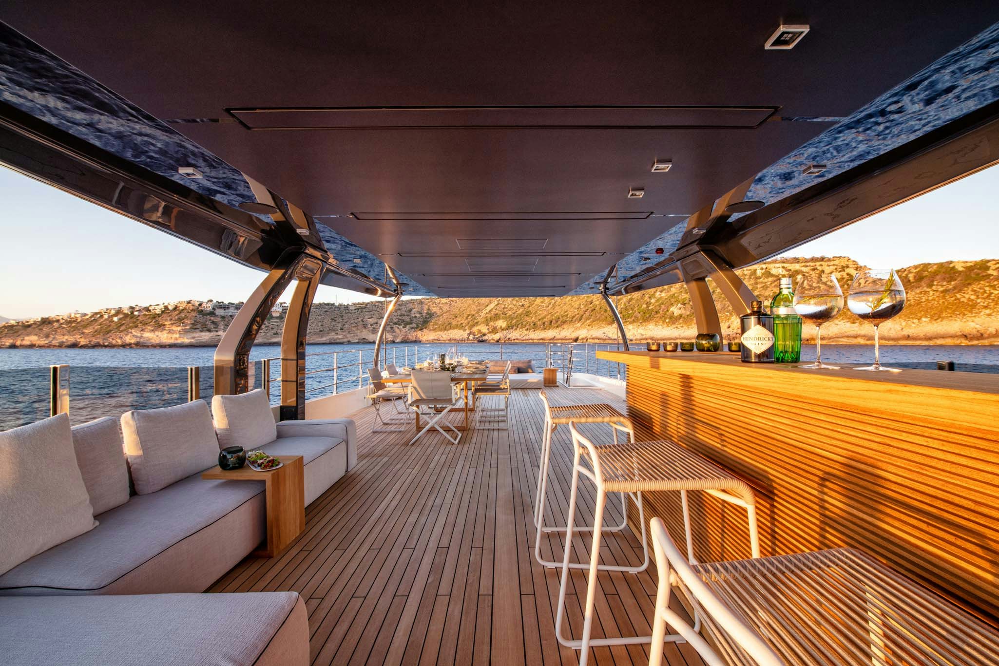 a boat on a water body aboard PALOMA Yacht for Charter