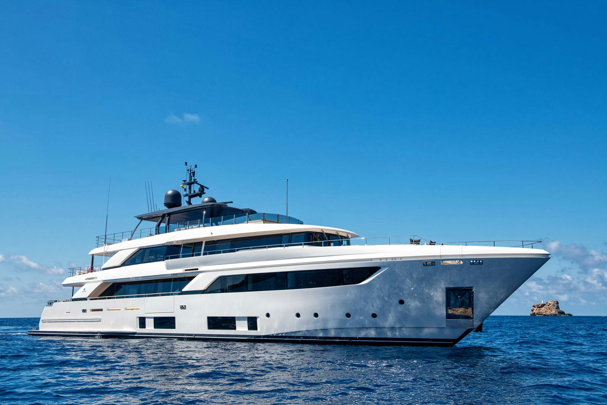 a white yacht in the water aboard PALOMA Yacht for Charter