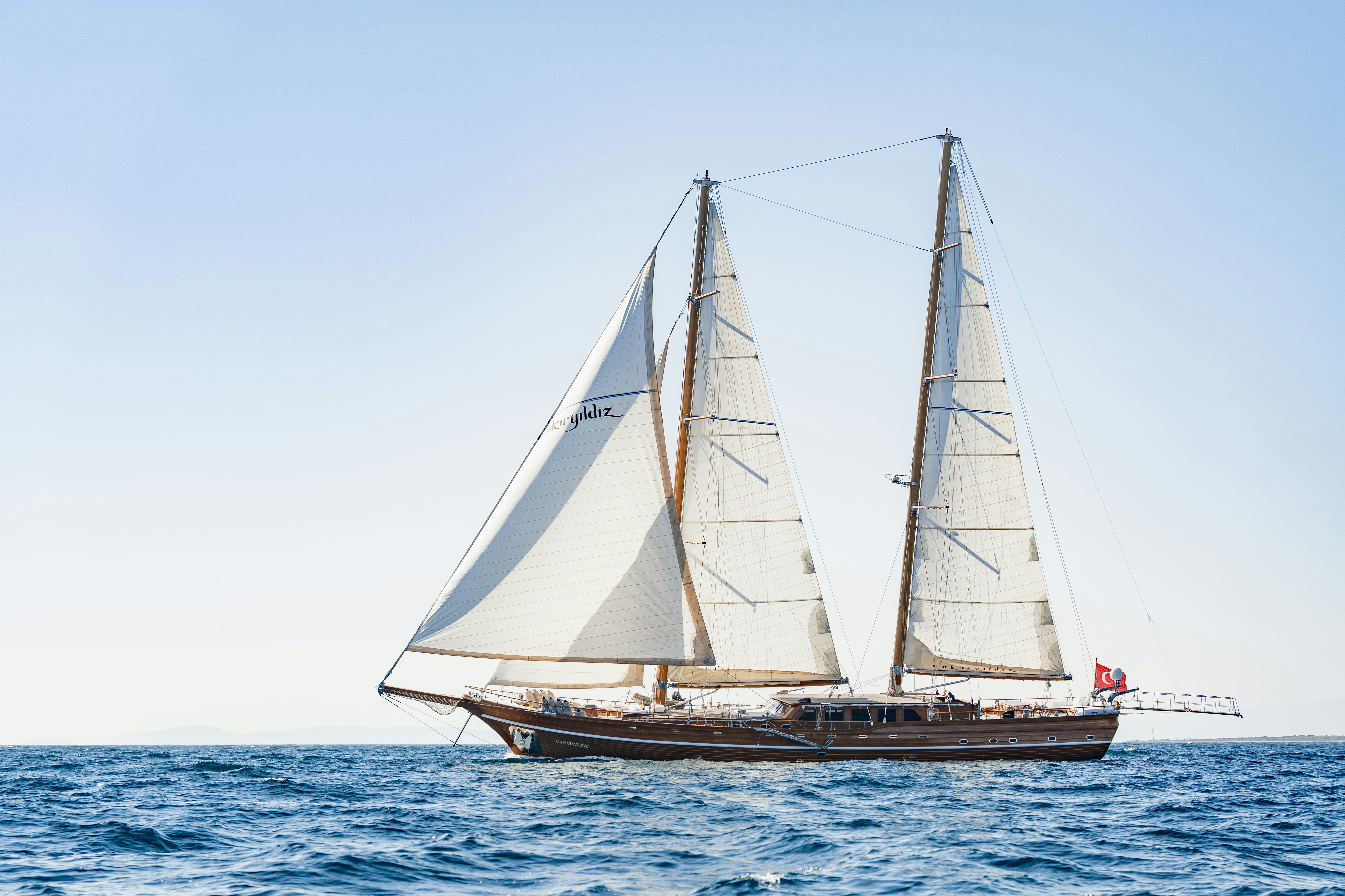 a sailboat on the water aboard CAKIRYILDIZ Yacht for Sale