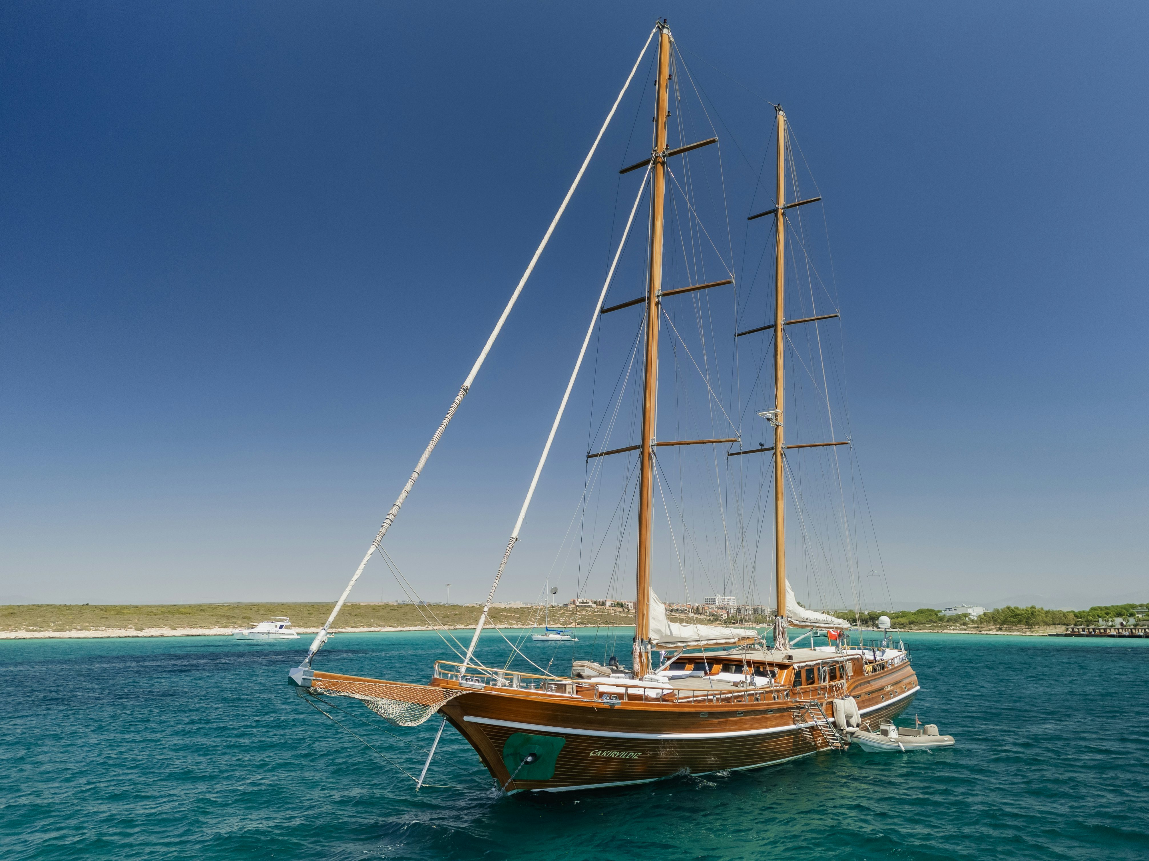 a sailboat on the water aboard CAKIRYILDIZ Yacht for Sale