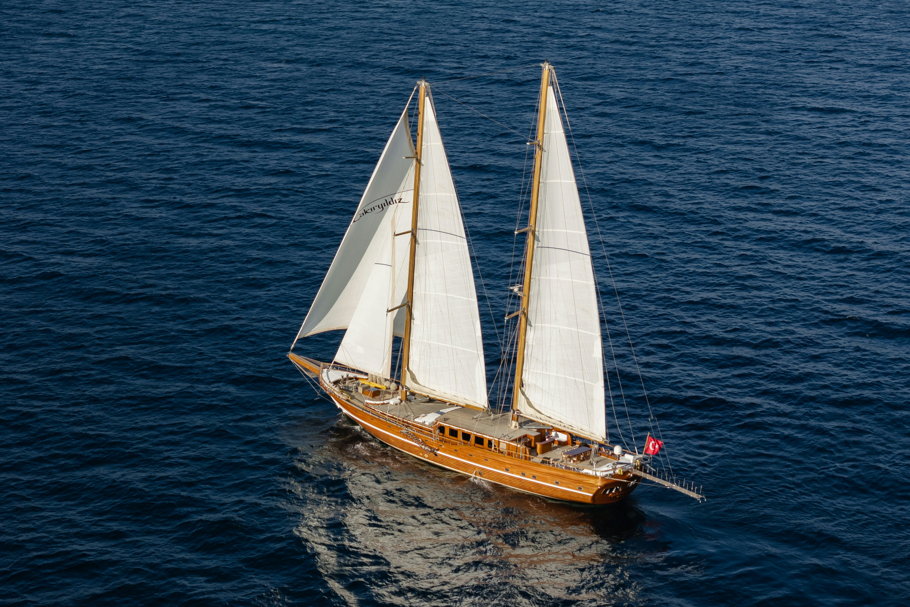 a sailboat on the water aboard CAKIRYILDIZ Yacht for Sale