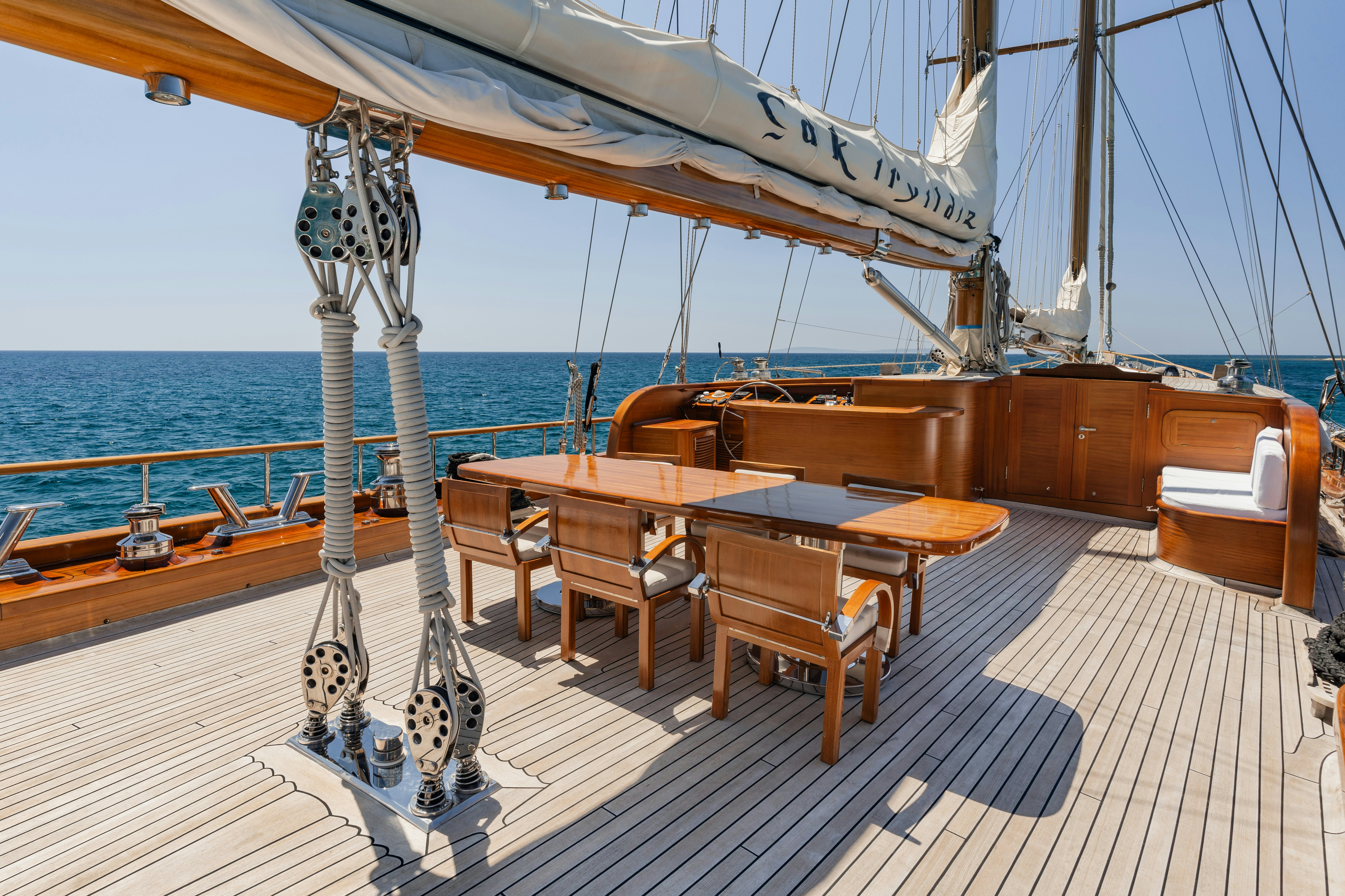 a boat on the water aboard CAKIRYILDIZ Yacht for Sale