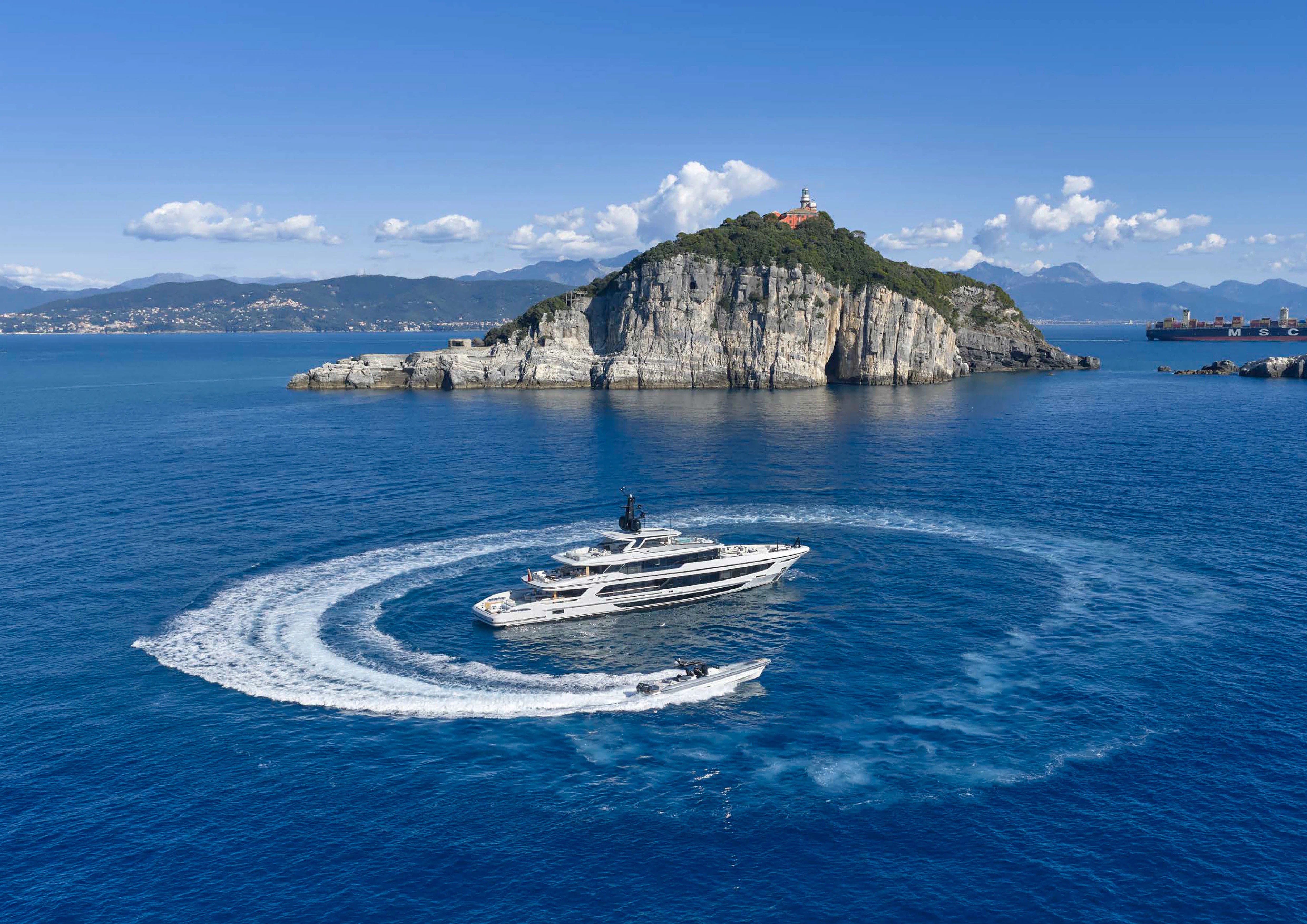 a boat sailing on the sea aboard AWANDRA Yacht for Charter