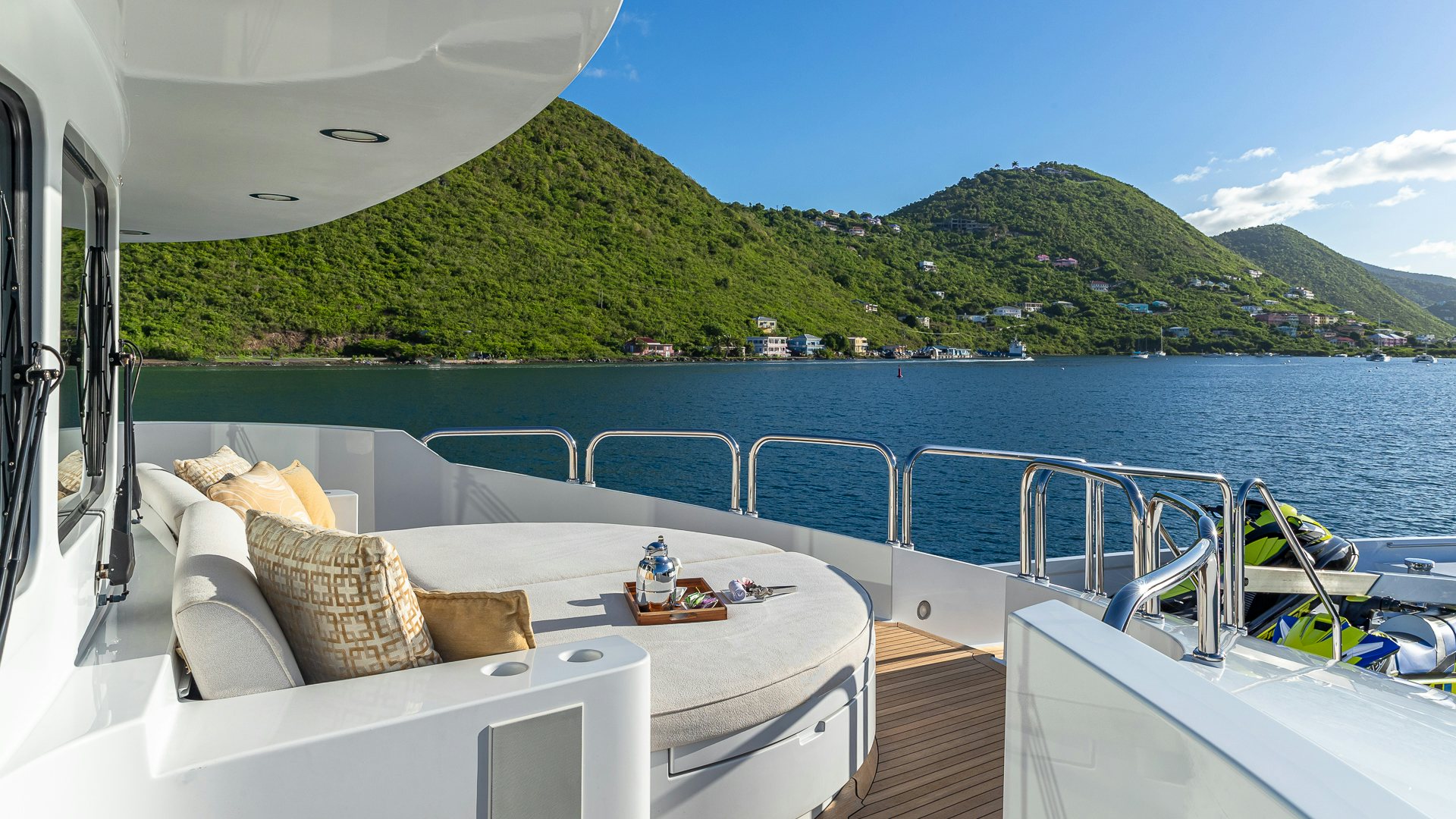 a boat on the water aboard MILESTONE Yacht for Charter