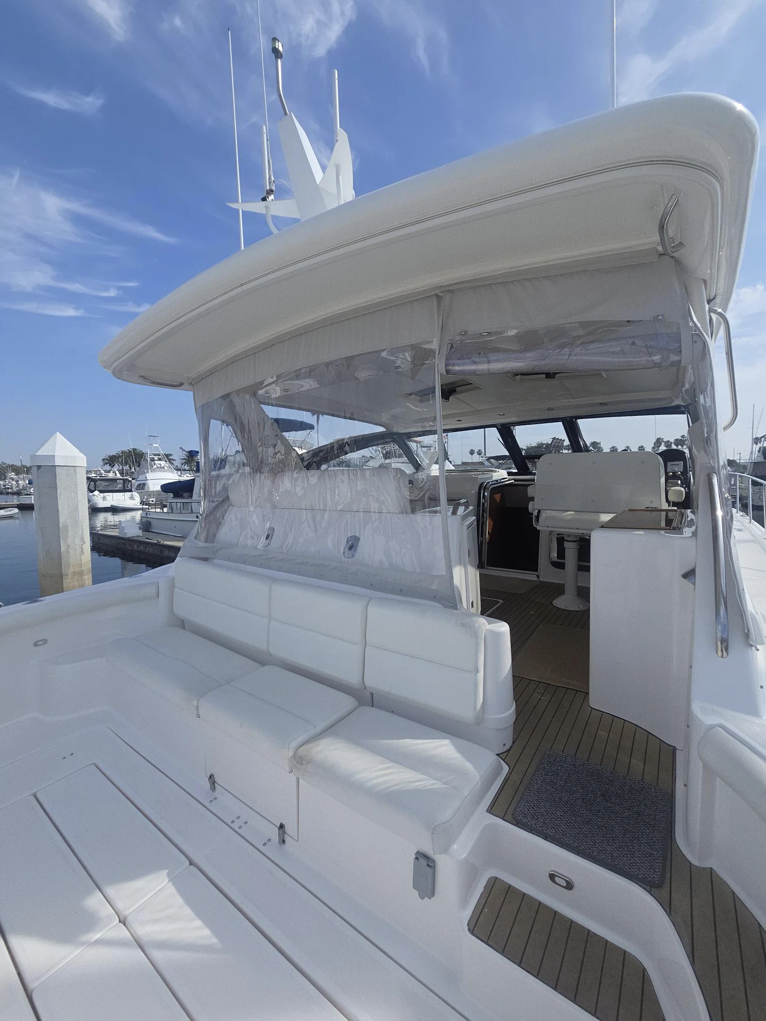 a close-up of a white ship aboard GOOD ENERGY TOO Yacht for Sale