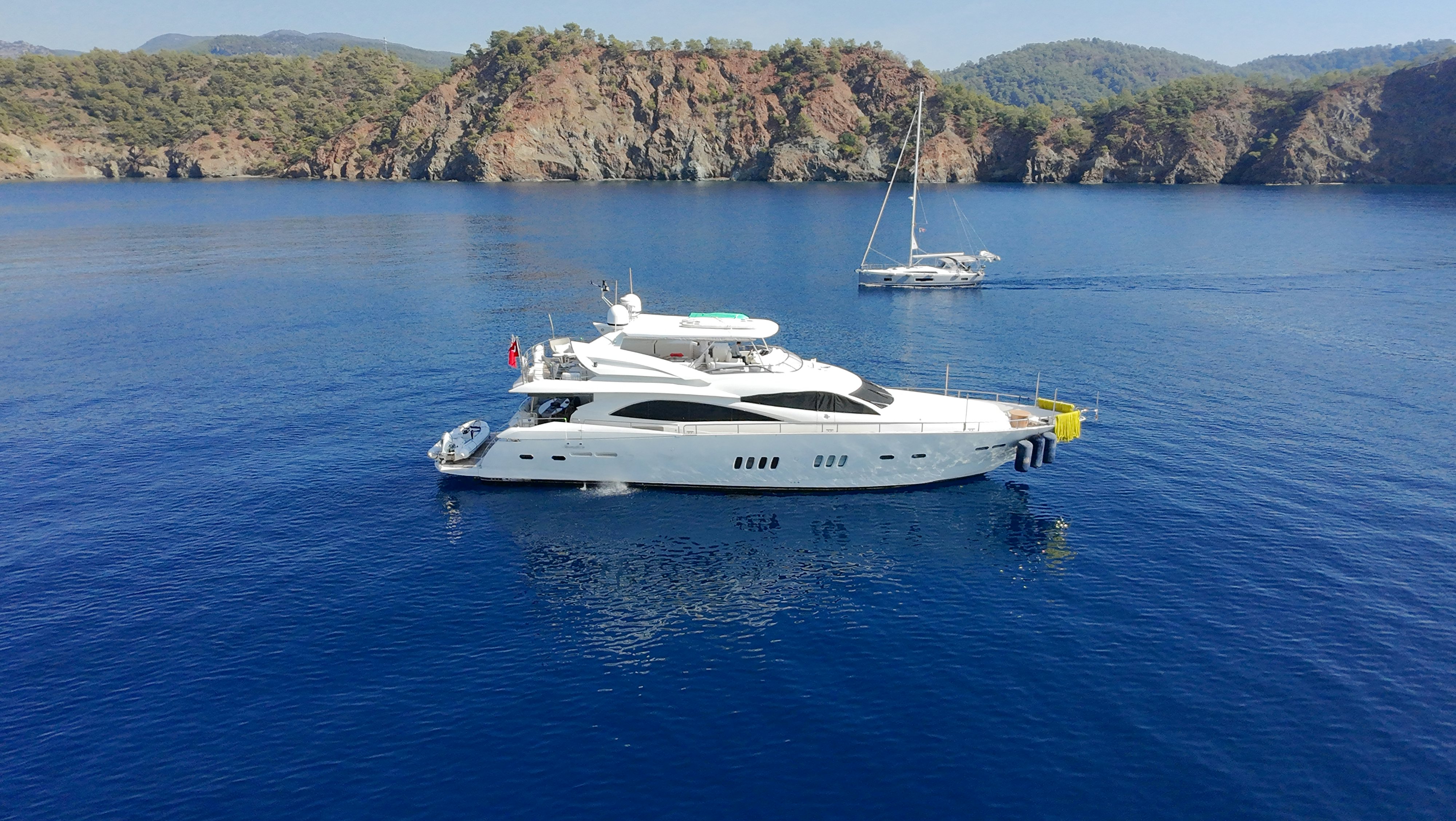 a boat on the water aboard SWORDFISH 68 Yacht for Sale