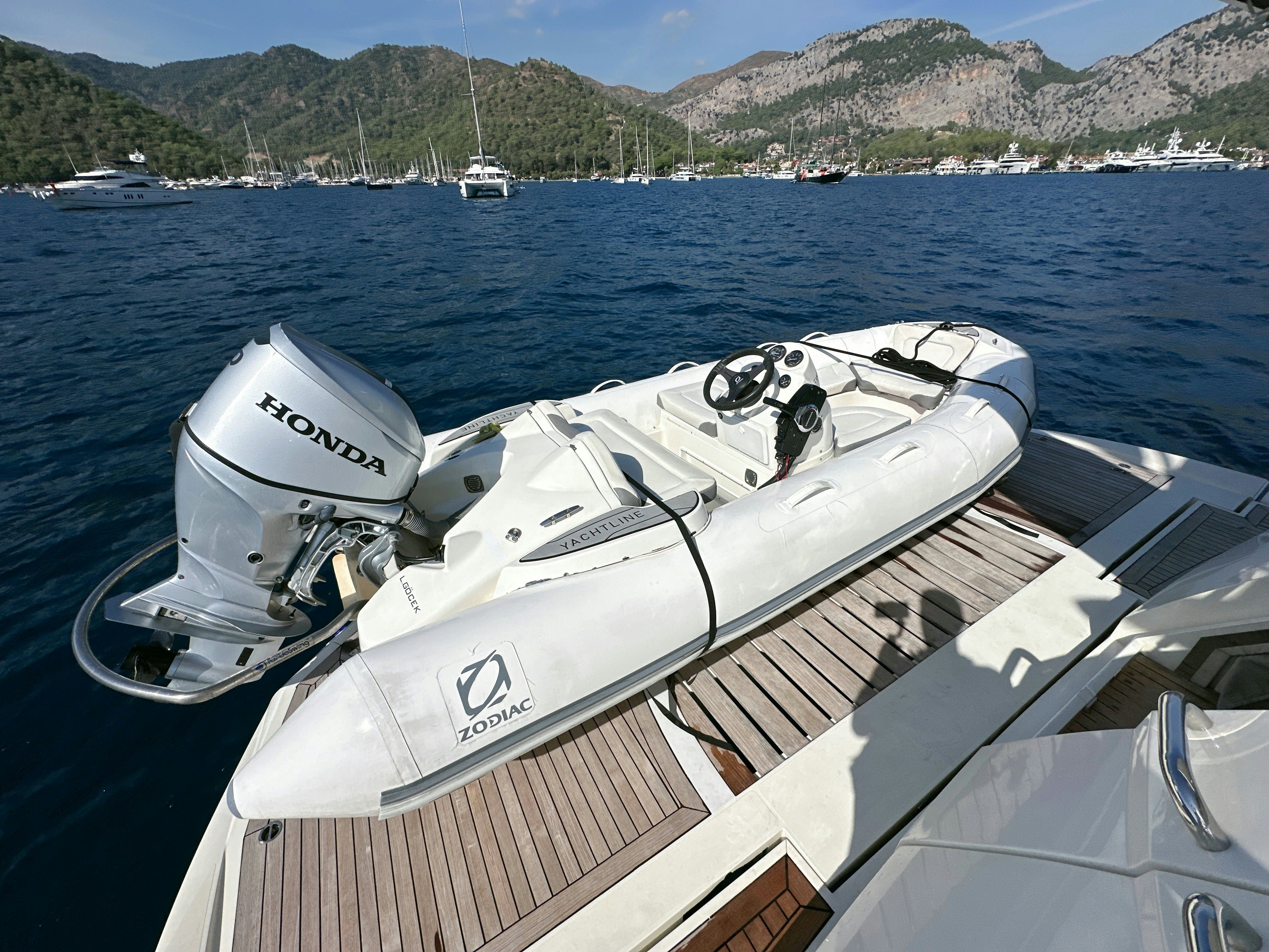 a boat on the water aboard SWORDFISH 68 Yacht for Sale