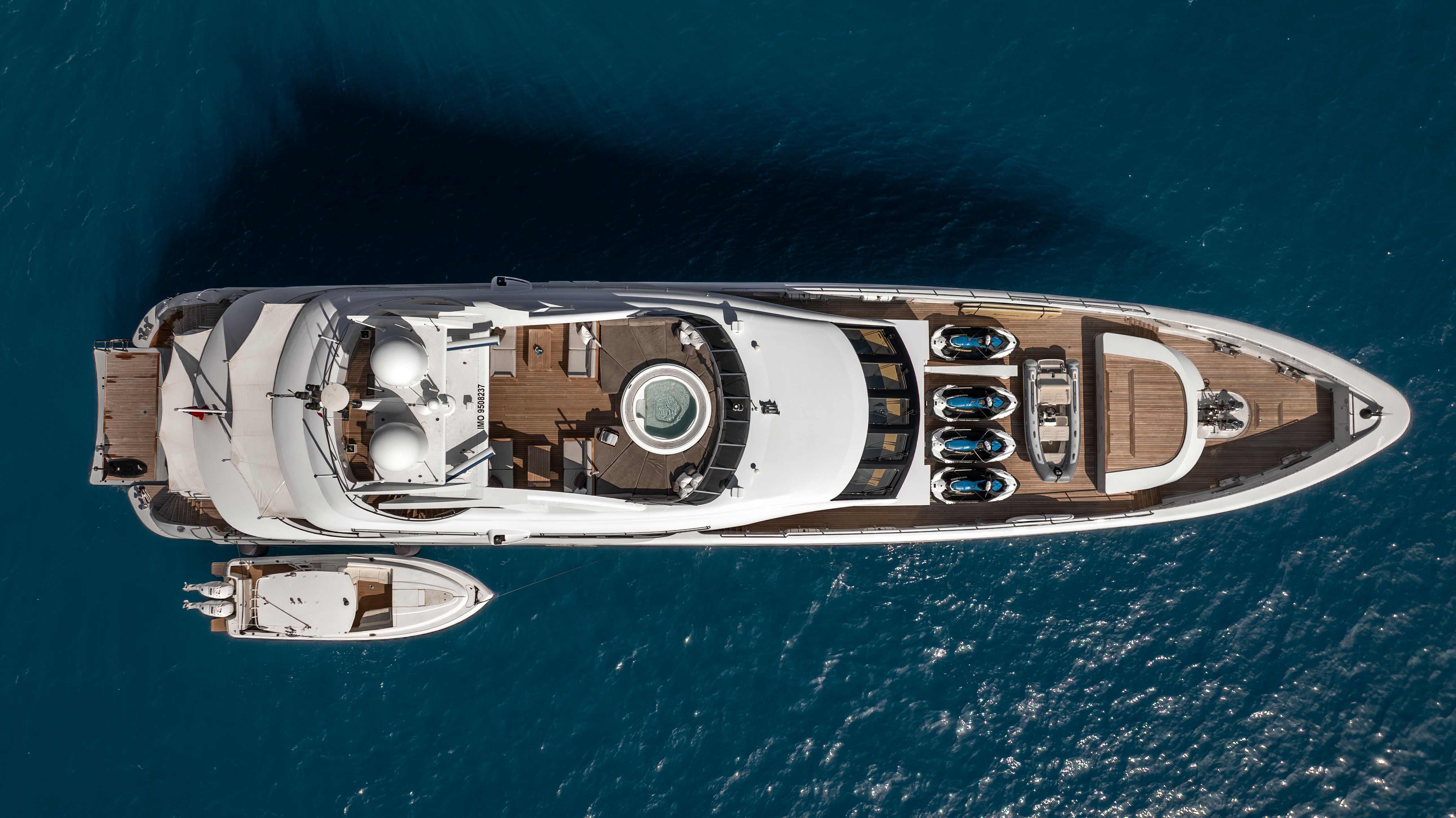 a space ship in the water aboard G3 Yacht for Sale