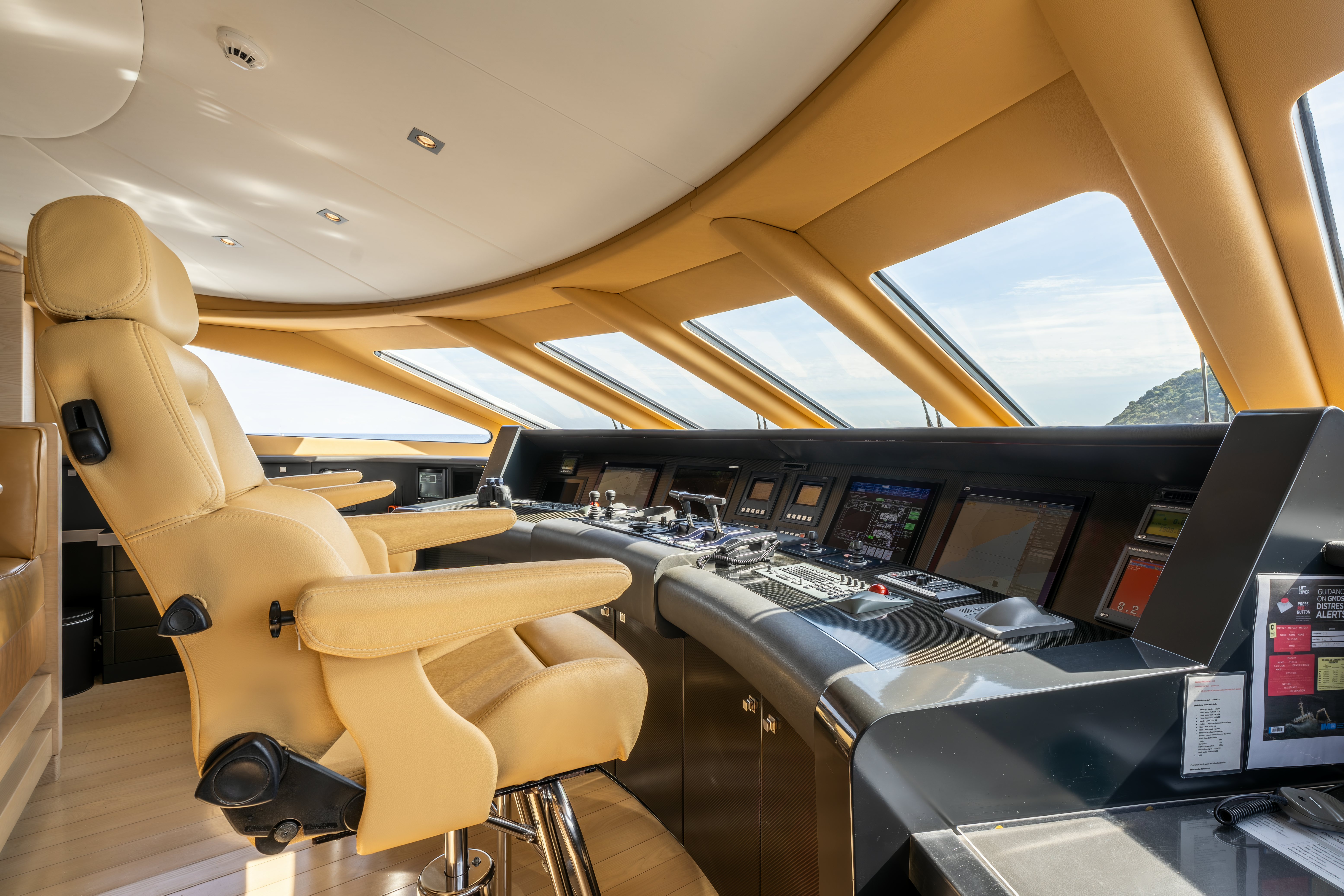 a yellow airplane with a seat aboard G3 Yacht for Sale