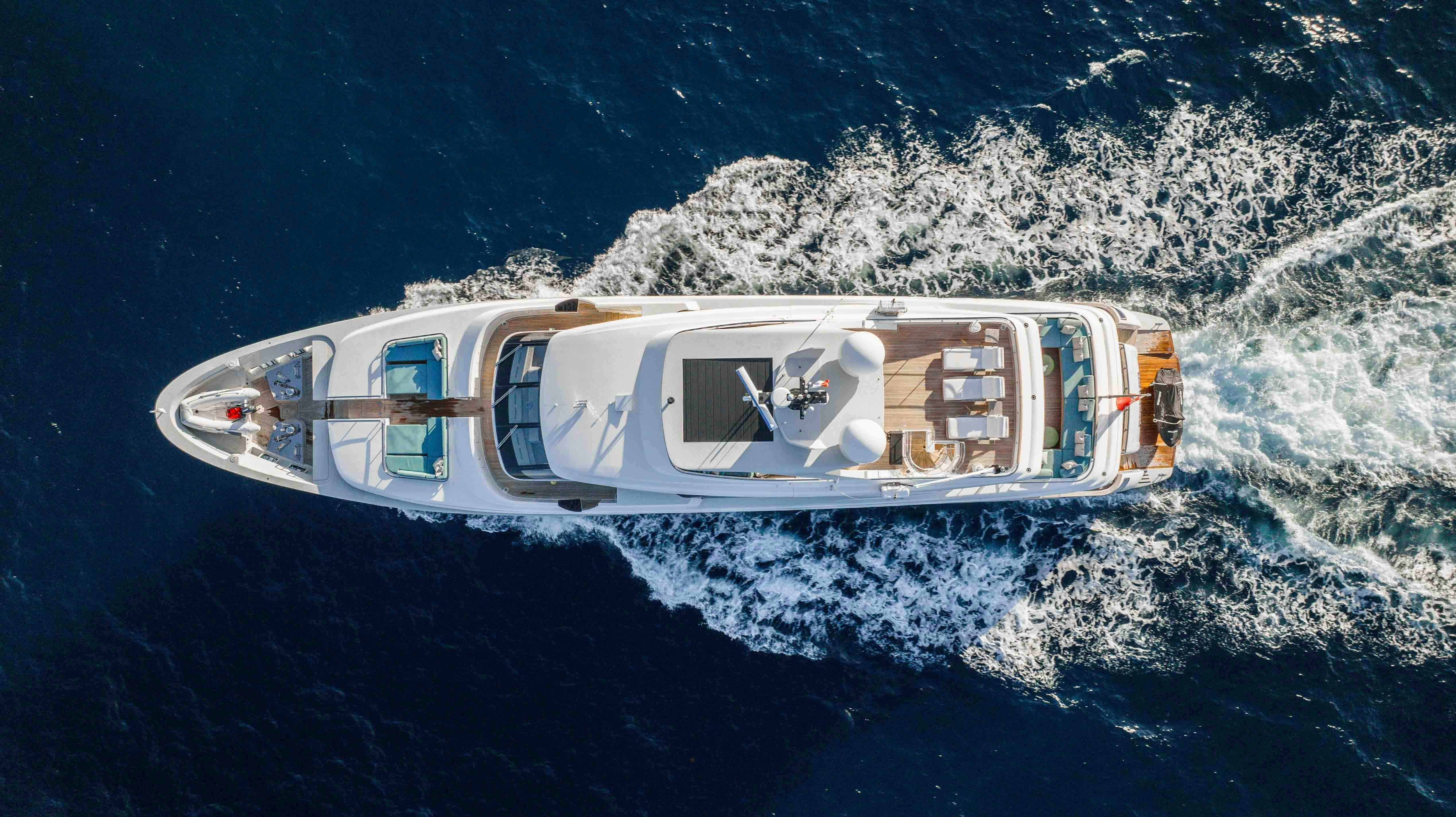 a white boat on the water aboard PREMURA Yacht for Charter