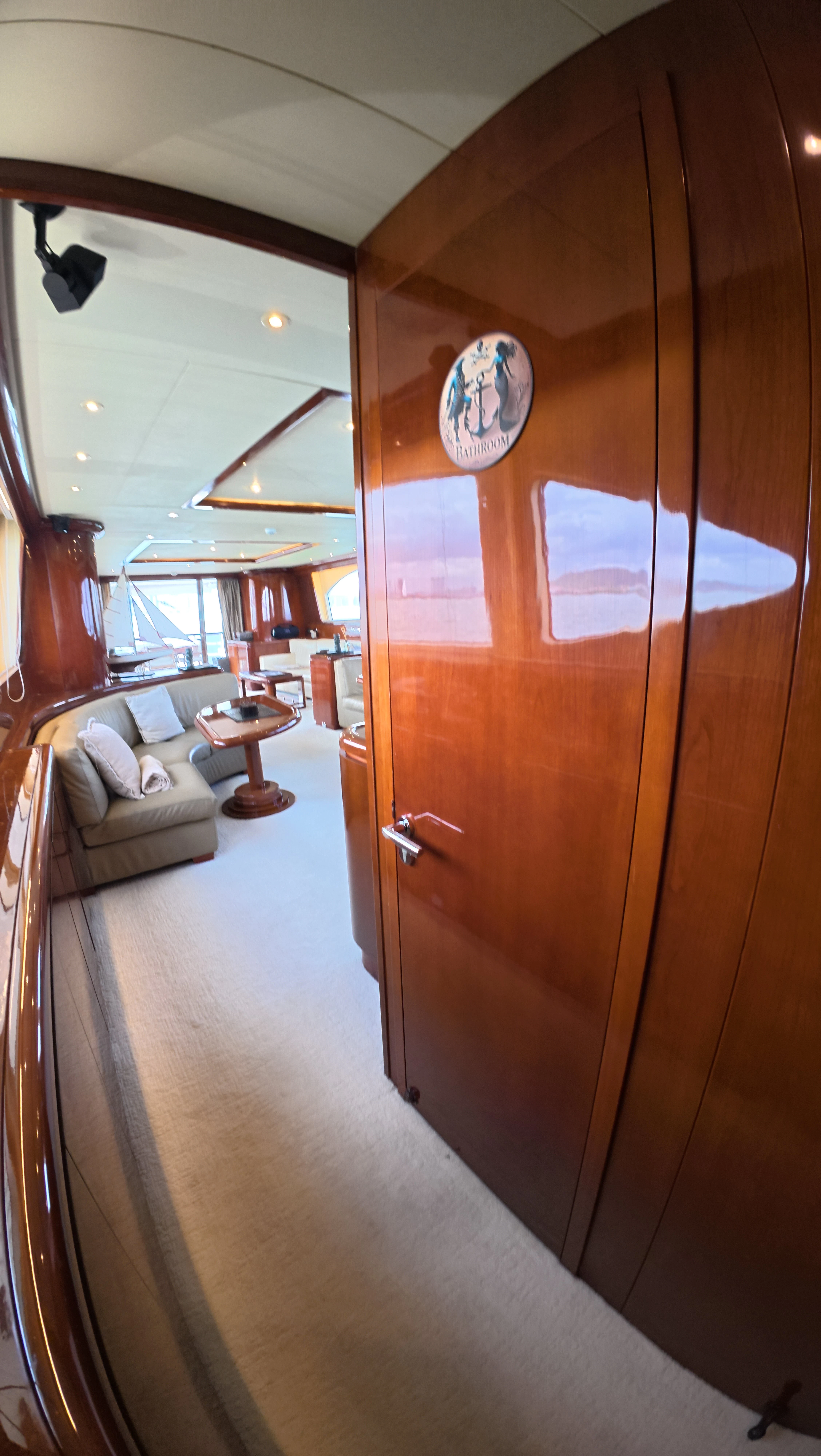 a wooden floor with a sink and a dishwasher aboard NORTHSTAR I Yacht for Sale