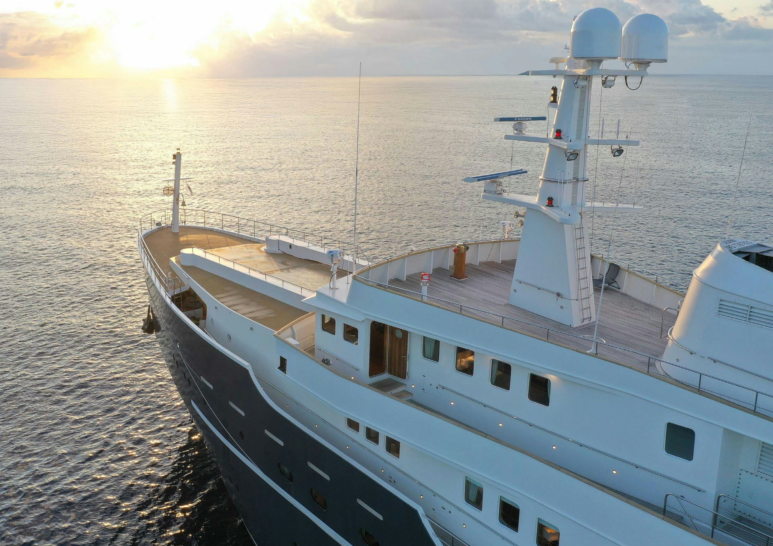 a ship in the water aboard AQUA LARES Yacht for Charter