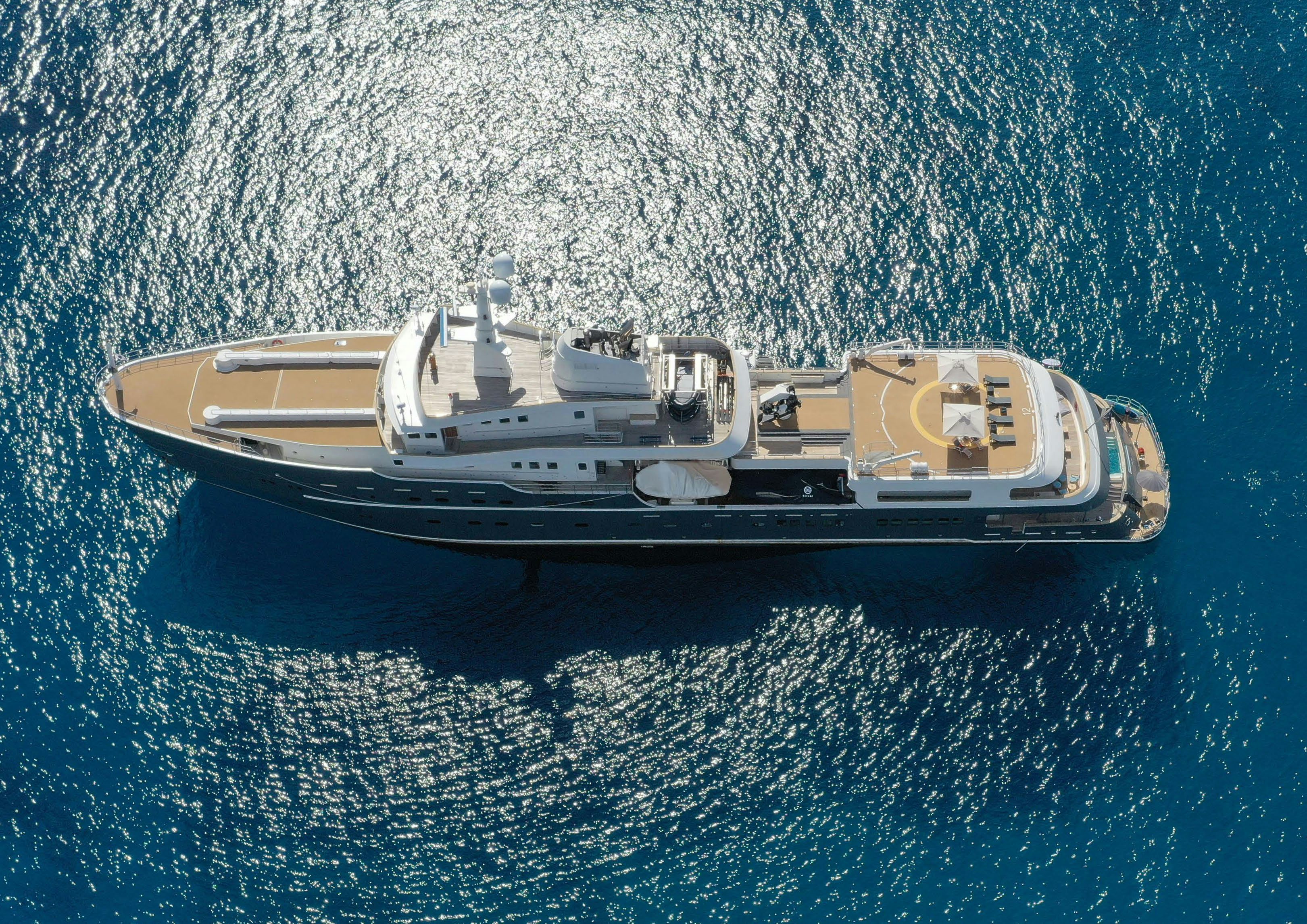 a boat in the water aboard AQUA LARES Yacht for Charter