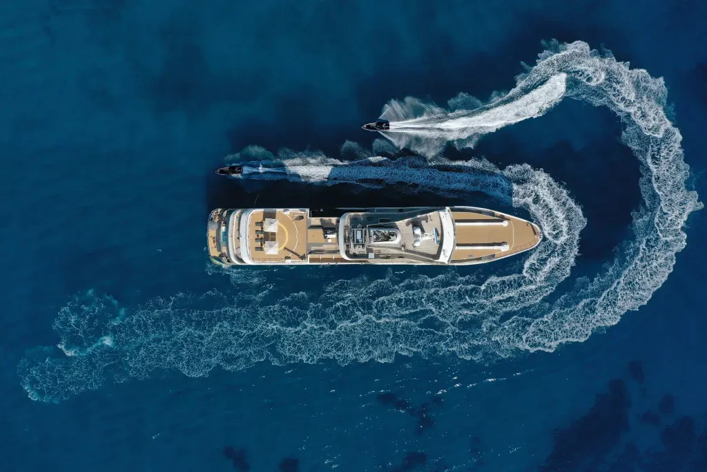 a space ship in space aboard LEGEND Yacht for Charter