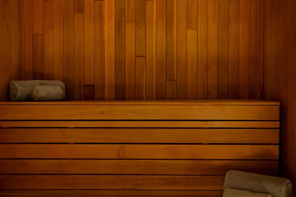 a wooden shelf with a pair of shoes on it aboard LEGEND Yacht for Charter