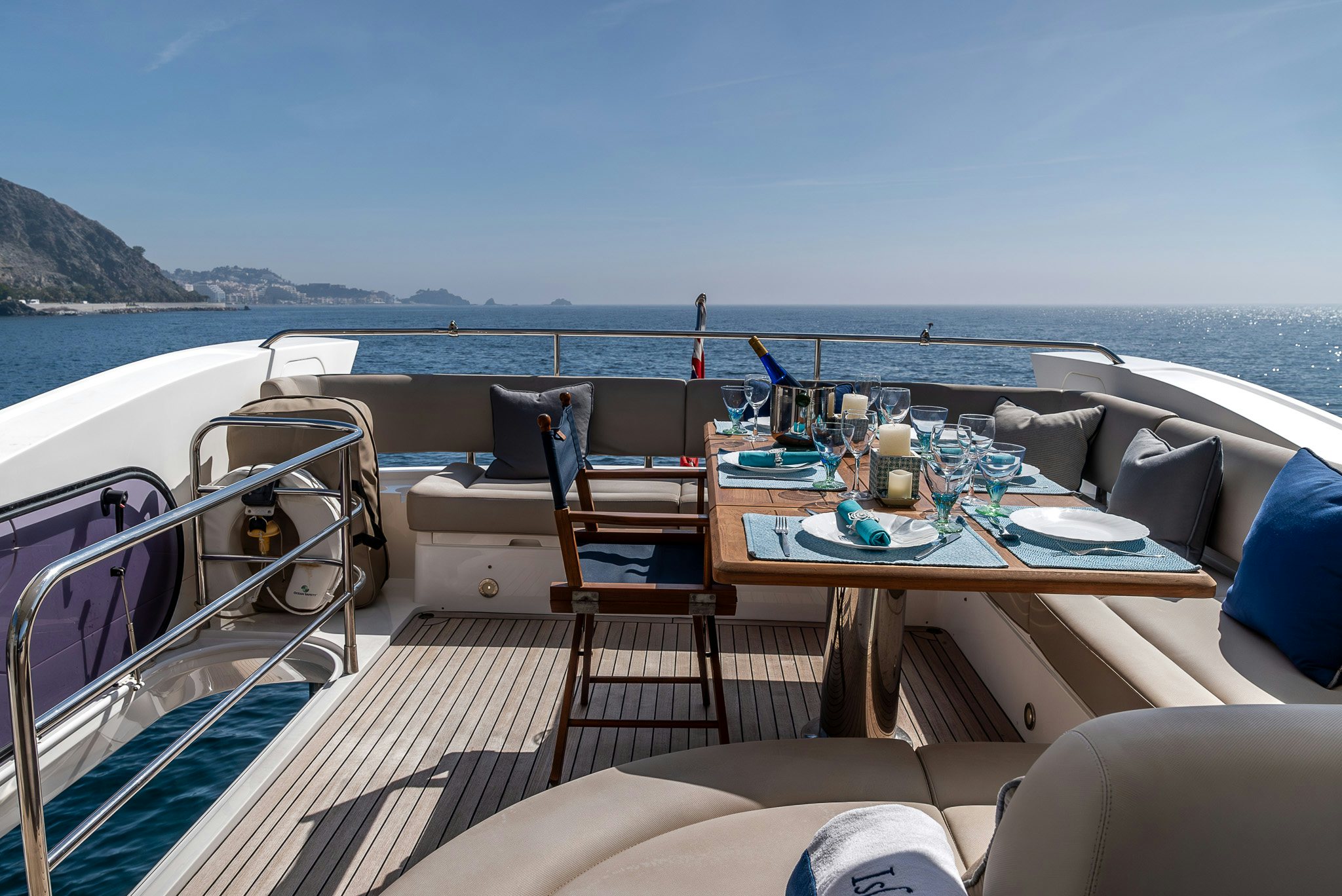 a boat on the water aboard ISLA DE FLORA Yacht for Sale