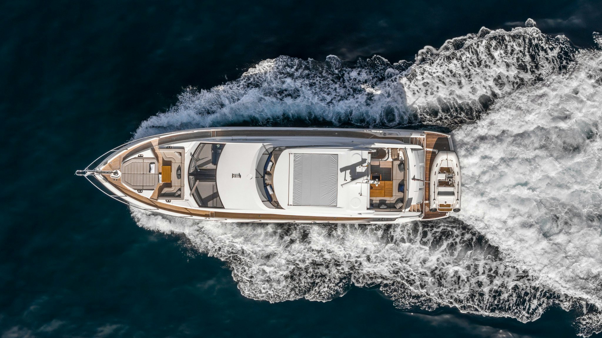 a high angle view of a ship aboard ISLA DE FLORA Yacht for Sale