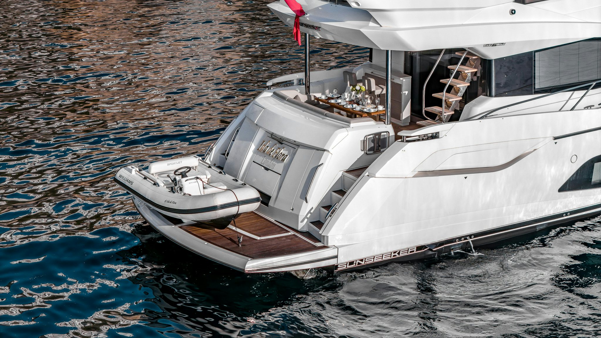a boat in the water aboard ISLA DE FLORA Yacht for Sale