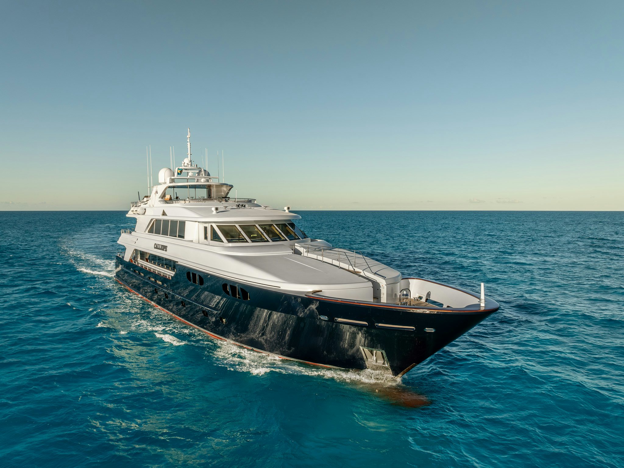 a boat in the water aboard CALLIOPE Yacht for Sale