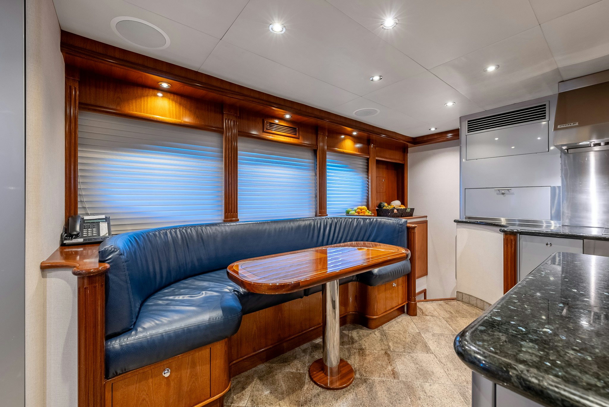 a living room with a couch and a table aboard CALLIOPE Yacht for Sale