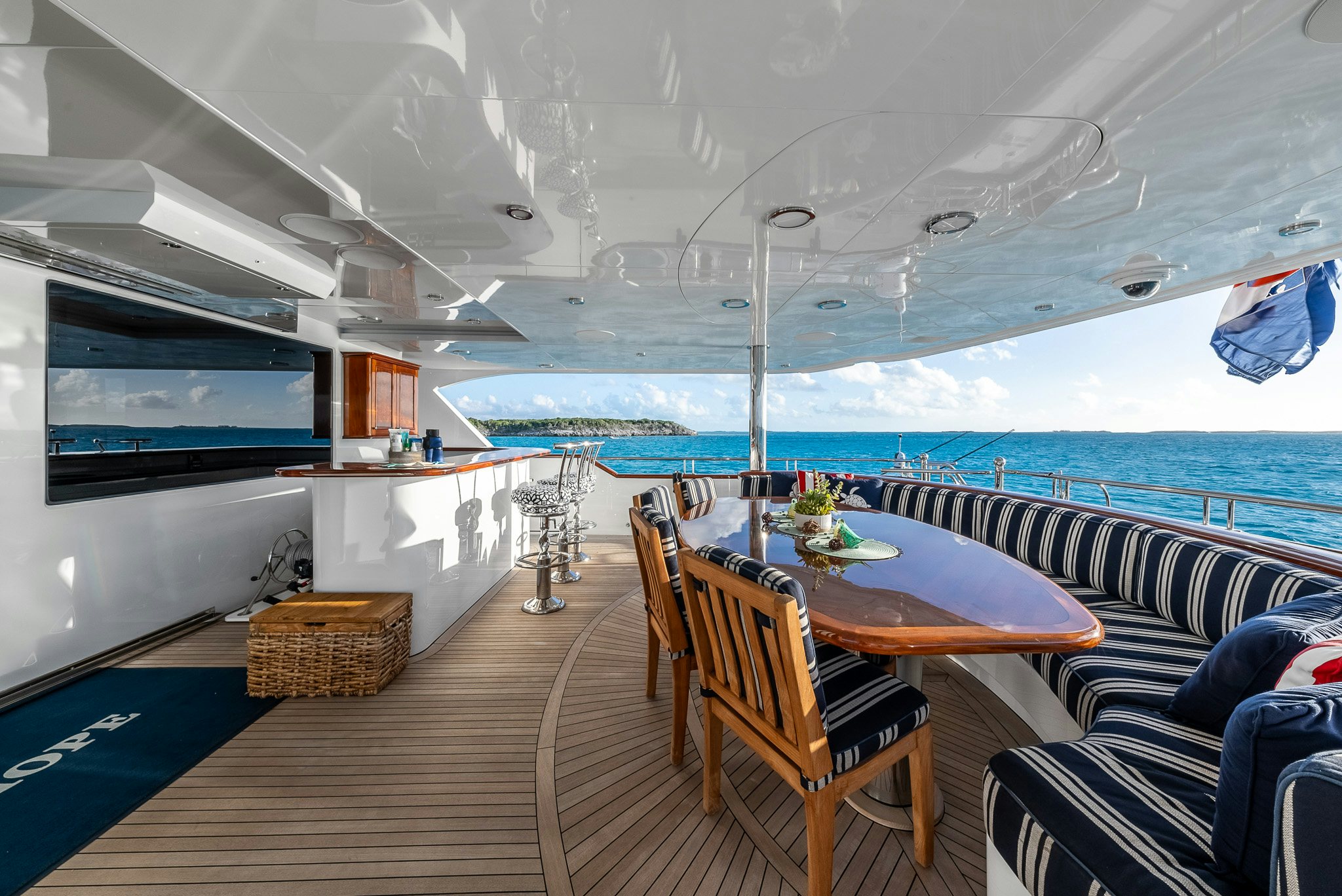a room with a table and chairs aboard CALLIOPE Yacht for Sale