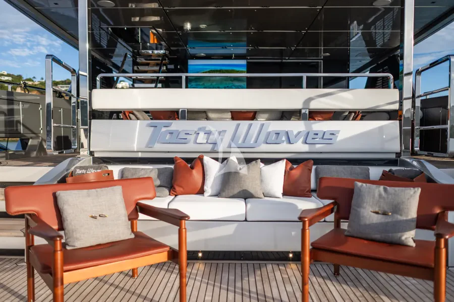 a boat on the water aboard TASTY WAVES Yacht for Charter