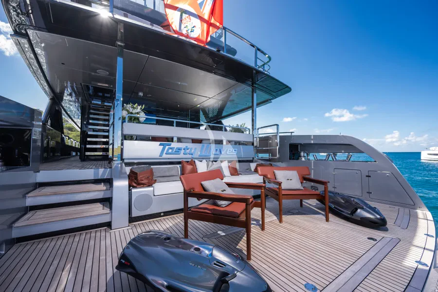 a boat on the water aboard TASTY WAVES Yacht for Charter